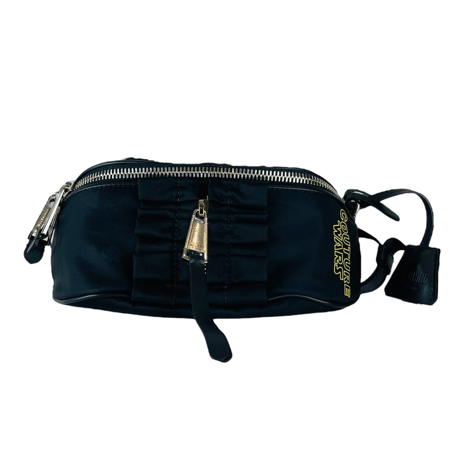 image of Moschino Bumbag Couture Wars Black Nylon Cross Body Bag, Women's