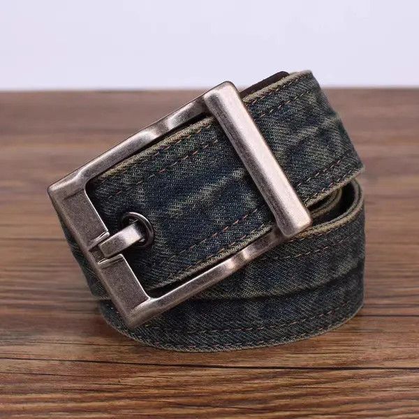 Japanese Brand Kuroda x Nami 47in Pin Buckle Versatile Denim Wide Belt Size ONE SIZE - 2 Thumbnail