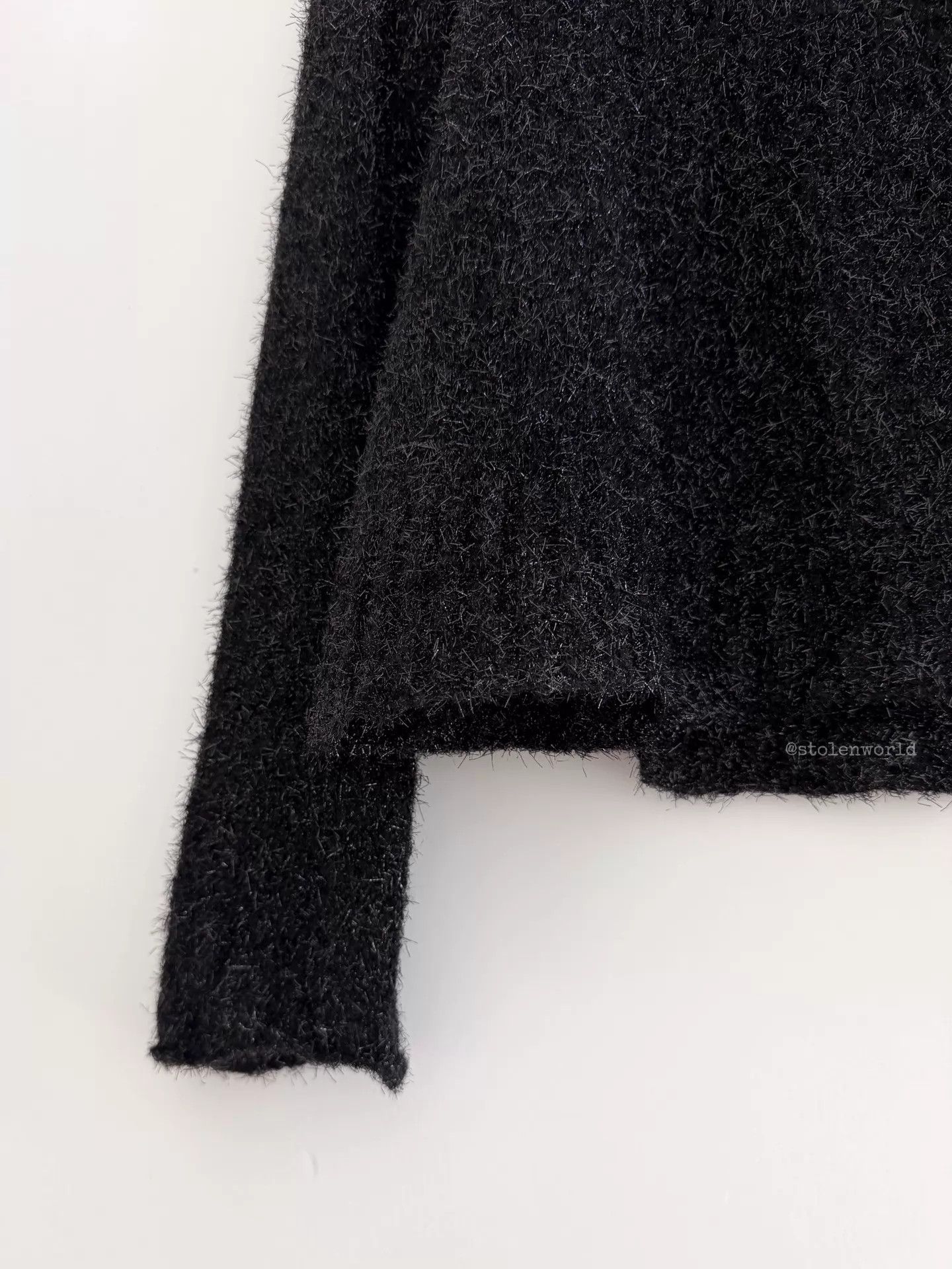 Comme des Garcons Comme des Garçons 99 Tricot Knit Top Blk Shimmer Wool-Panel Size ONE SIZE - 7 Thumbnail