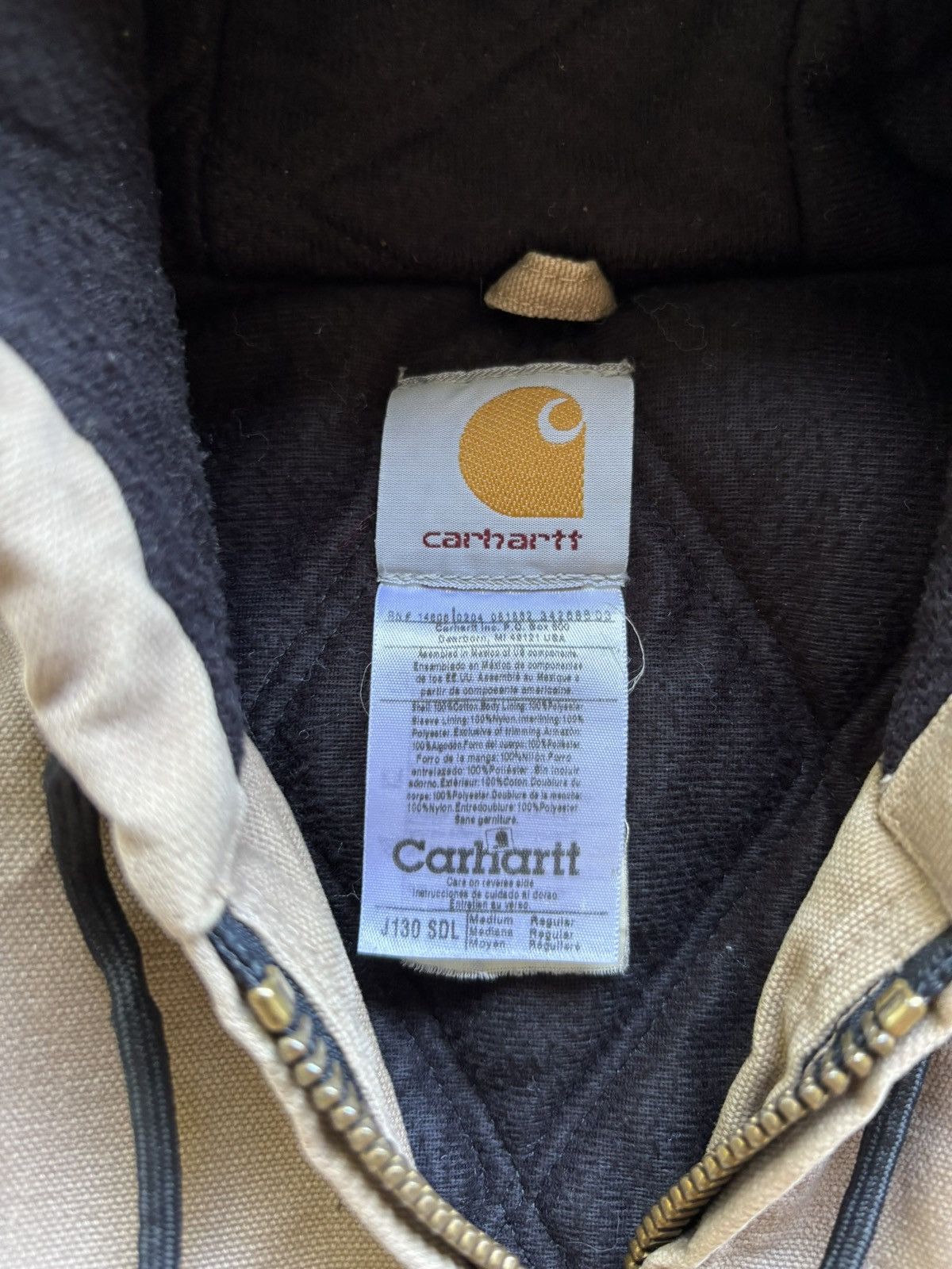 Vintage Vintage 2000s Carhartt Baige Streetwear Baggy Zip Up Jacket Size US M / EU 48-50 / 2 - 6 Thumbnail