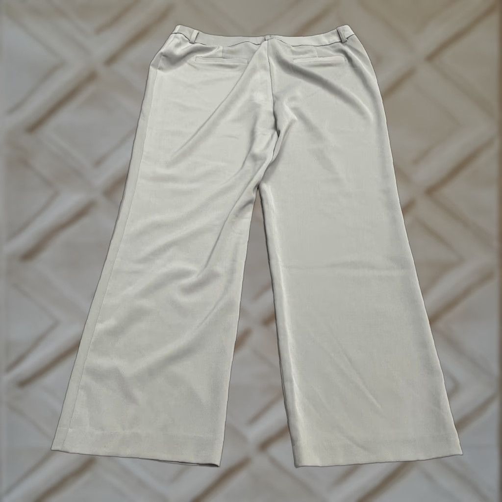 Vintage Chico's Trouser Dress Pants Womens 2.5 Short US12 Large Gray Straight 37x29.5 Size 36" / US 14 / IT 50 - 1 Thumbnail