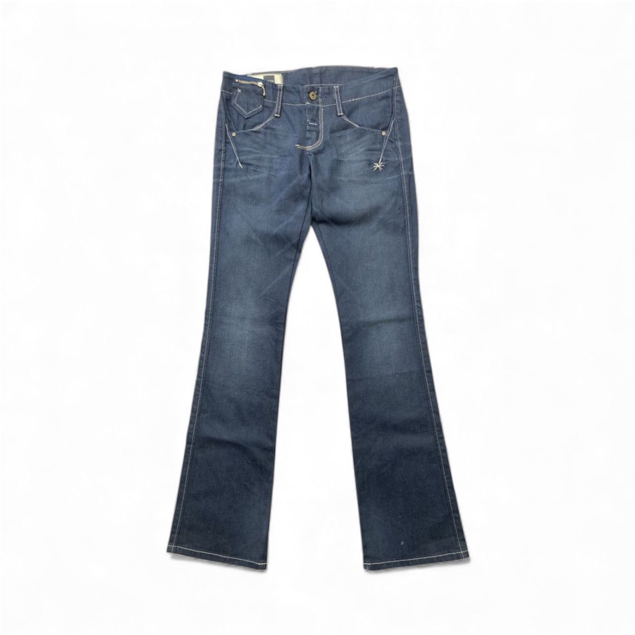 Marithe + Francois Girbaud Le Jean De Marithe Francois Girbaud Flare Blue Star Jeans Size 30" / US 8 / IT 44 - 1 Thumbnail