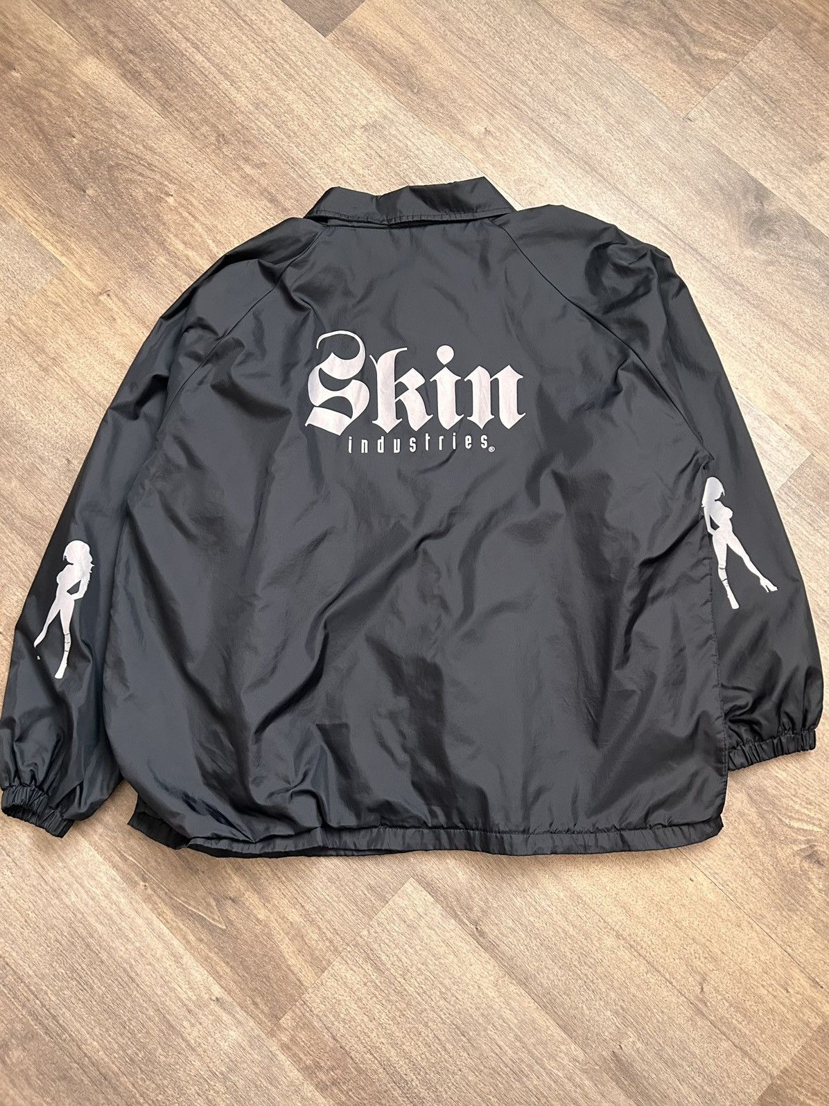 image of 00’S Skin Industries Vintage Y2K Windbreaker in Black, Men's (Size 2XL)