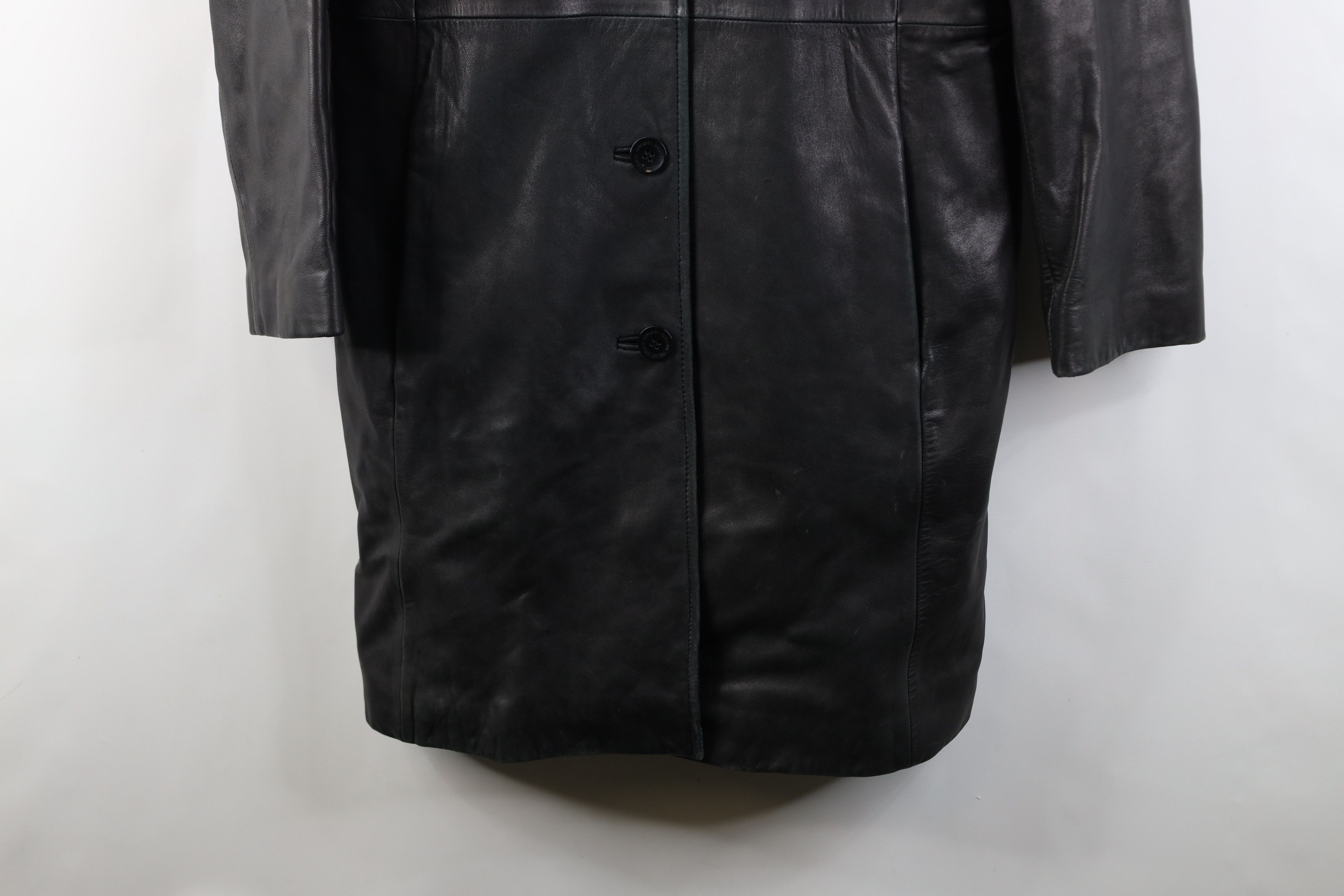 Vintage Vintage 90s Streetwear Soft Leather Trench Coat Jacket Size L / US 10 / IT 46 - 3 Thumbnail