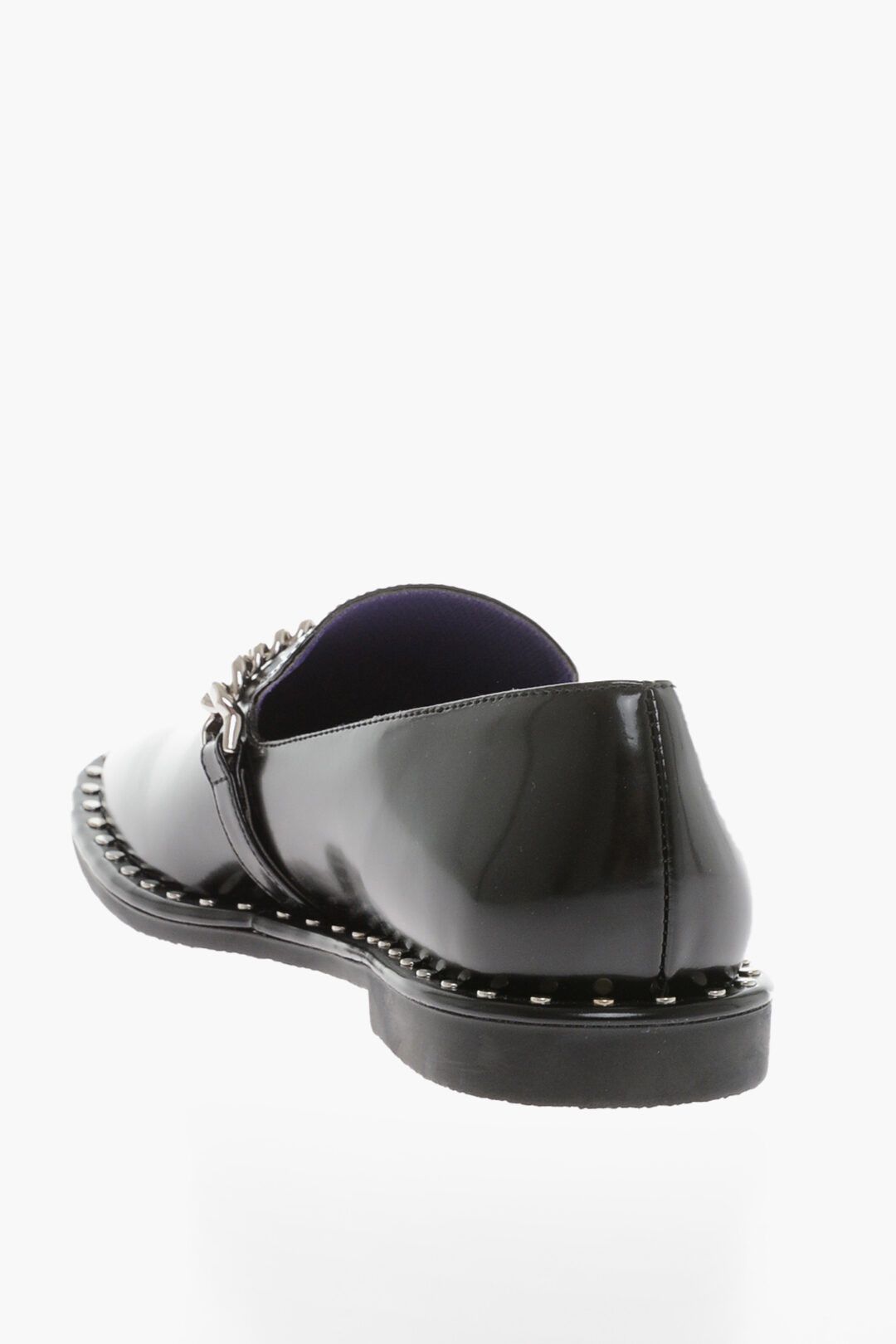 Stella McCartney og1mm0824 Vegan Leather Loafers With Chain in Black Size US 8.5 / IT 38.5 - 3 Thumbnail