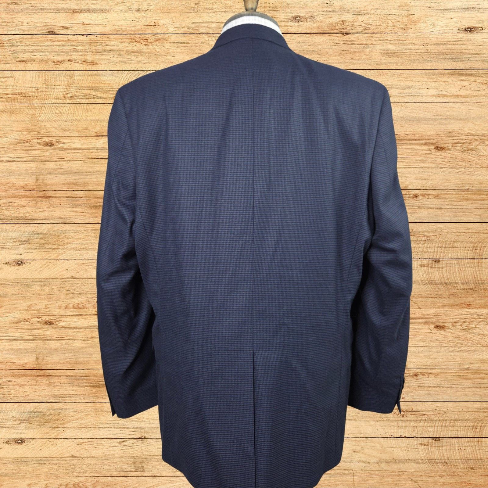 Ralph Lauren Ralph Lauren LRL Sport Coat Jacket Mens 44L Navy Houndstooth Size 44L - 4 Thumbnail