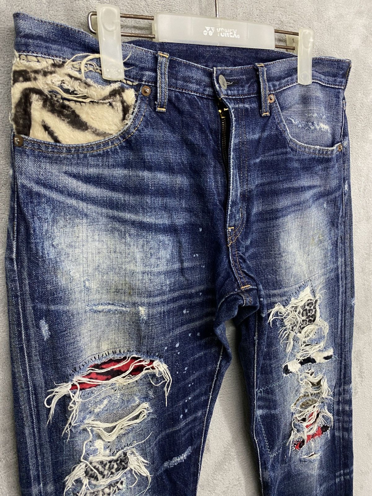 Hysteric Glamour RIPPED🔥RNA SLANG DISTRESSED DENIM UNDERCOVER DESIGN JEANS Size US 32 / EU 48 - 3 Thumbnail