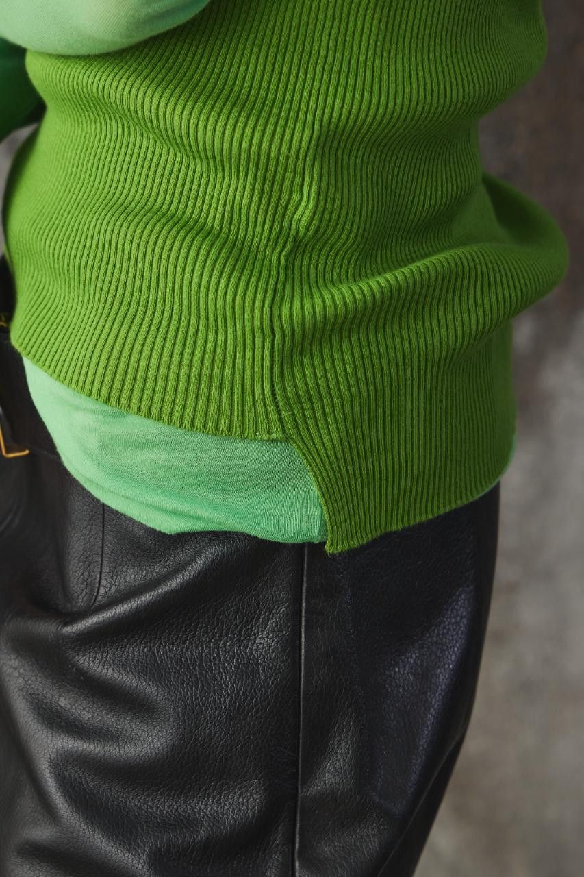 Auralee AURALEE Grass Green High-Gauge Ribbed Knit Tank Top Size S / US 4 / IT 40 - 5 Thumbnail