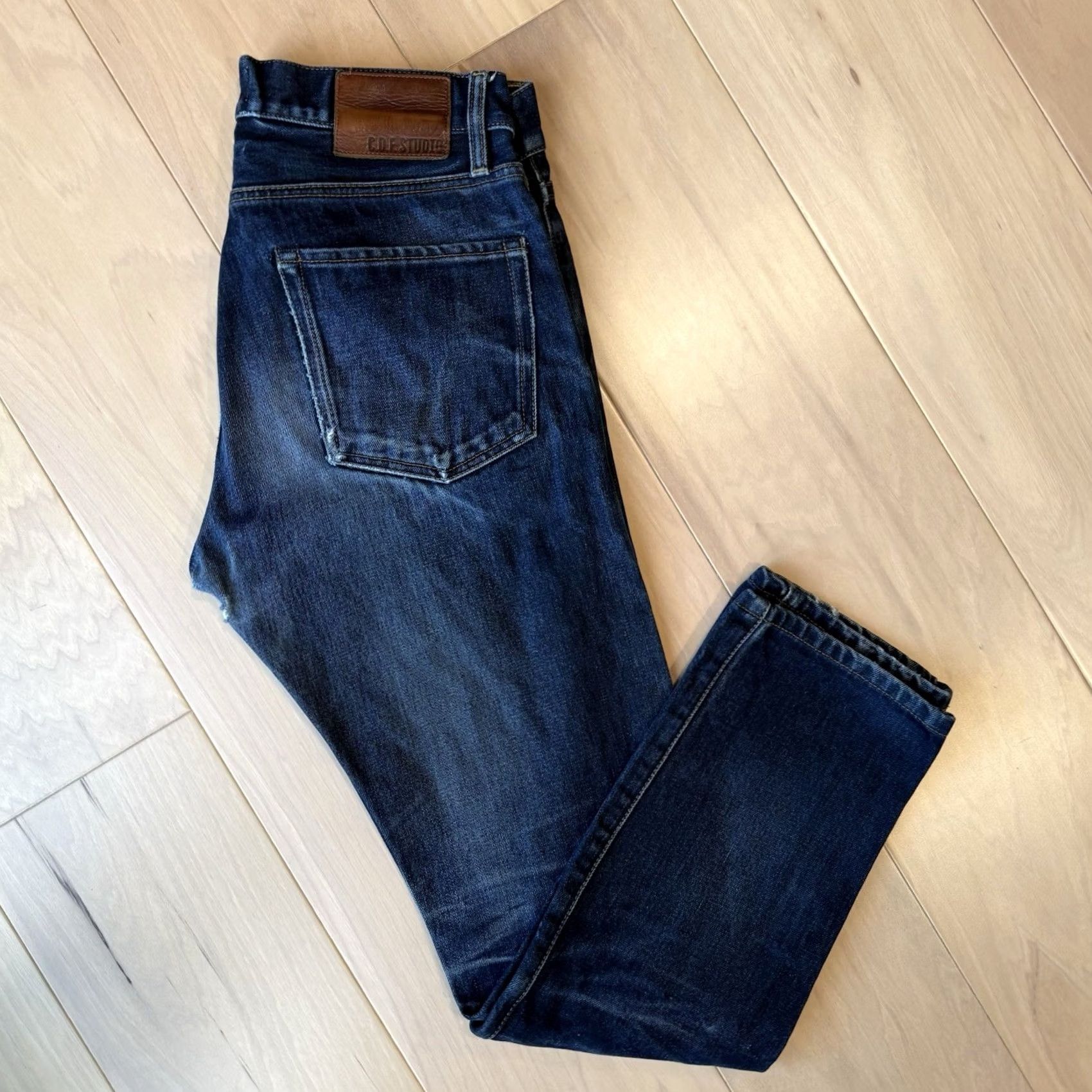 Vintage COF Studio Jeans 32 Blue Dark Wash Minimalist Workwear Slim Denim Cotton 5-Pocket USA Western Mens Jeans Size US 32 / EU 48 - 2 Thumbnail