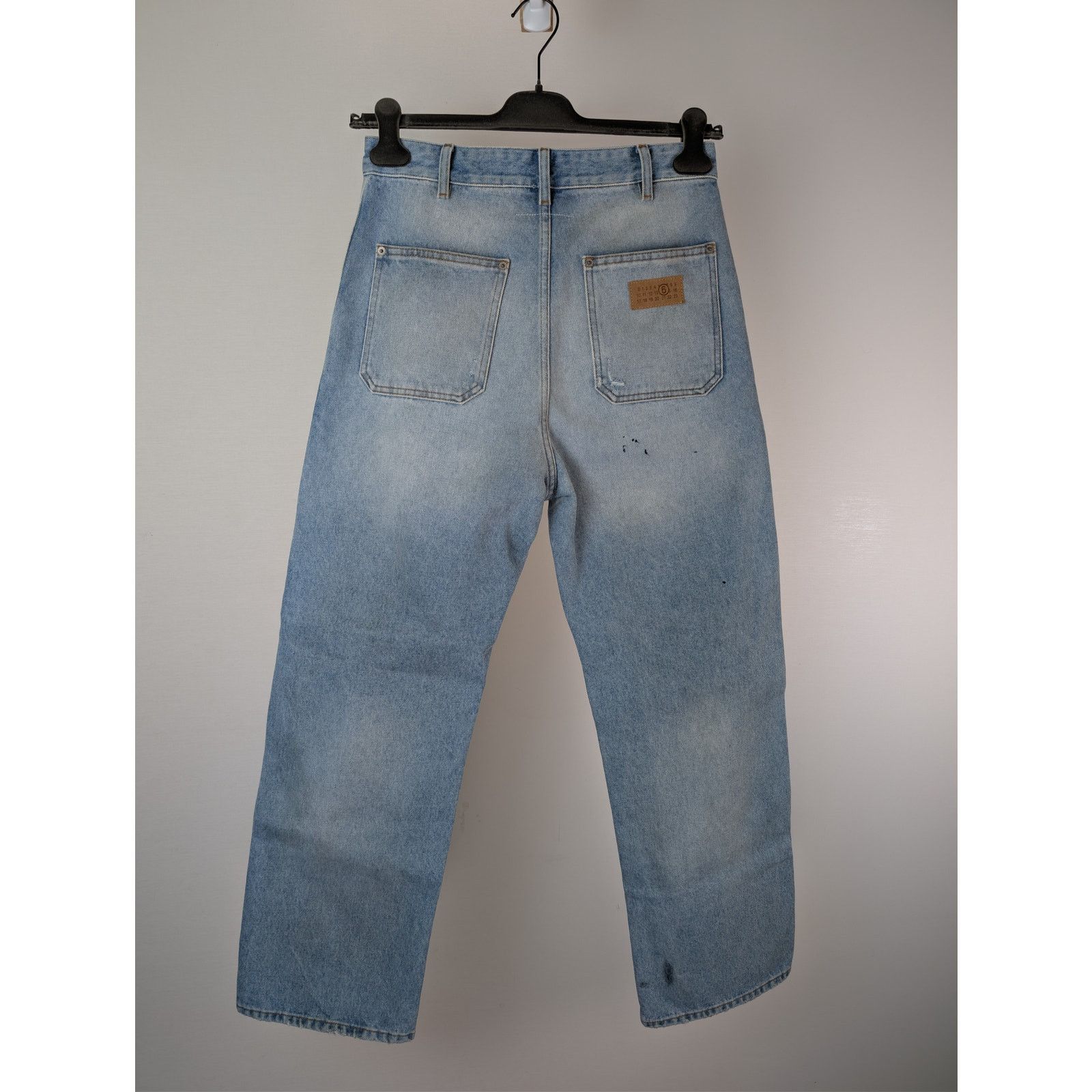 Maison Margiela o1rshd1 distressed straight-leg denim jeans blue used wash Size US 30 / EU 46 - 9 Thumbnail