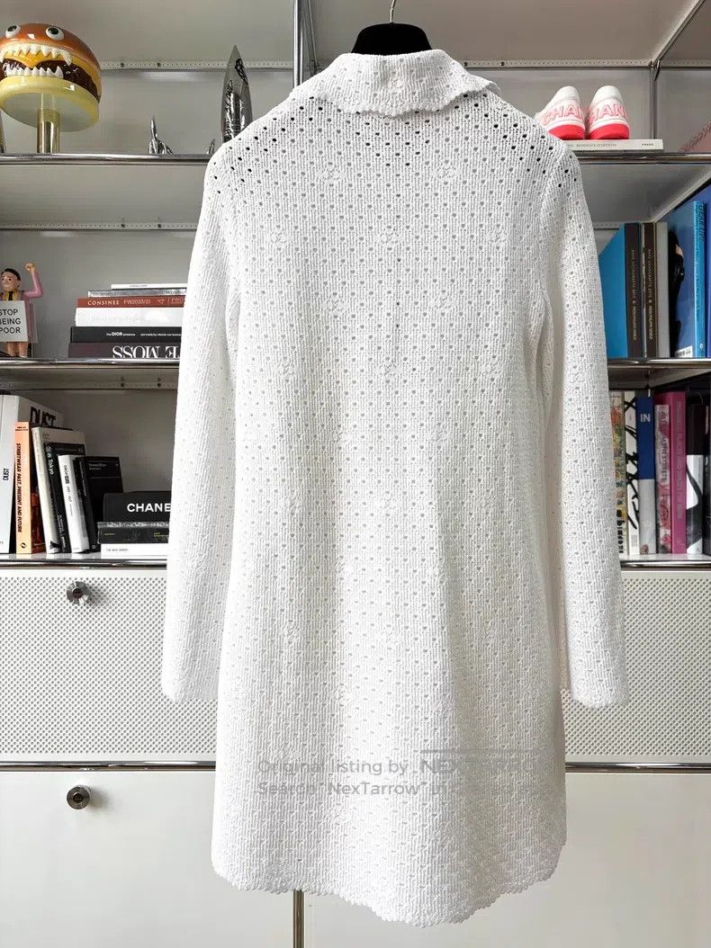 Chanel Chanel 24P white hollow lapel long-sleeved knitted dress Size XS / US 0-2 / IT 36-38 - 3 Thumbnail