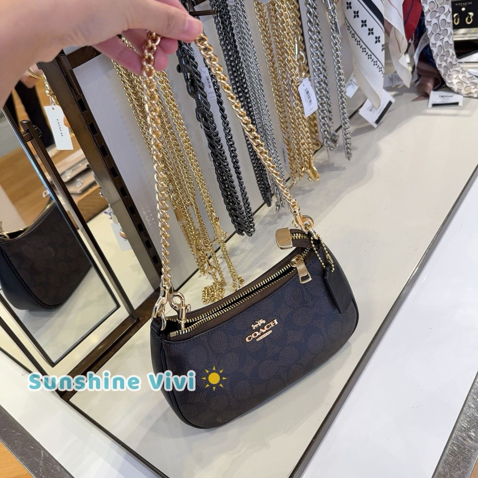 Coach NWT Bundle Coach Teri Mini Bag CW323 & CAX00 Chain Gold Size ONE SIZE - 3 Thumbnail
