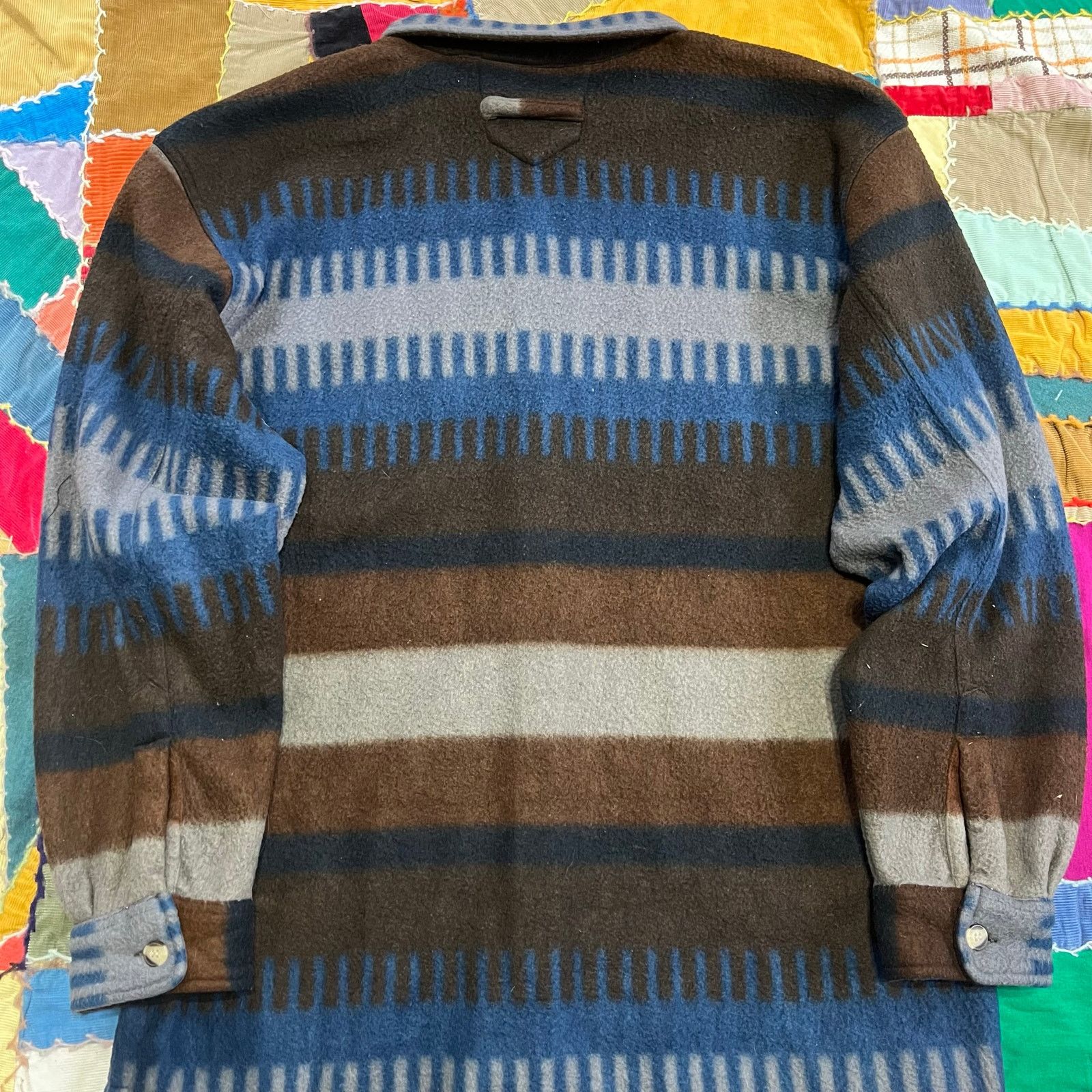 Other Pure Water Brown/Blue/White Bulky Striped Thick Flannel XL Size US XL / EU 56 / 4 - 2 Thumbnail