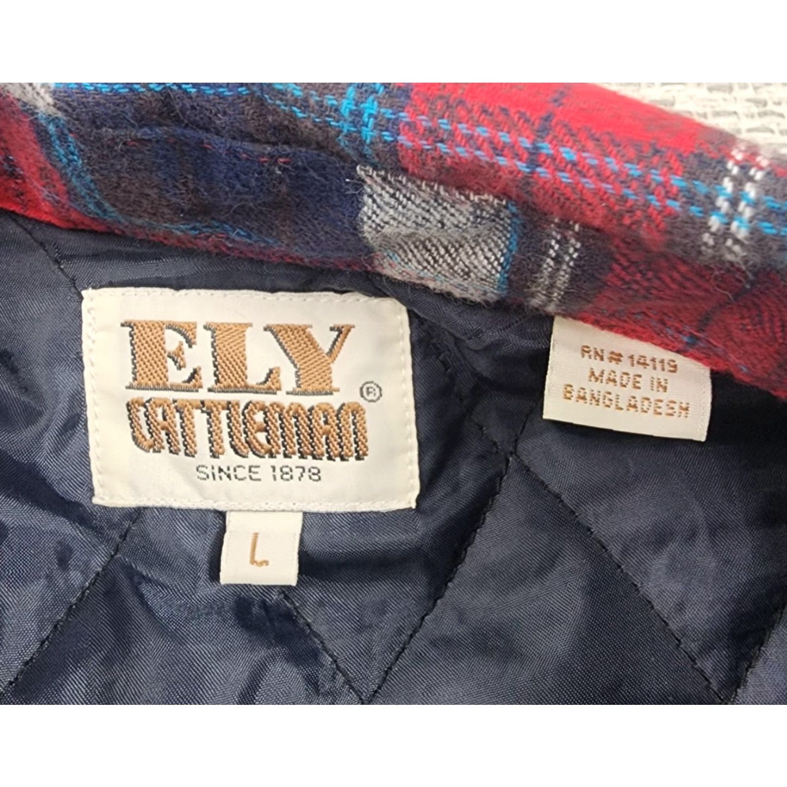 Vintage VINTAGE Ely Cattleman Jacket Mens Large Plaid Flannel Quilted Lined Western Pearl Snap Red Size US L / EU 52-54 / 3 - 5 Thumbnail