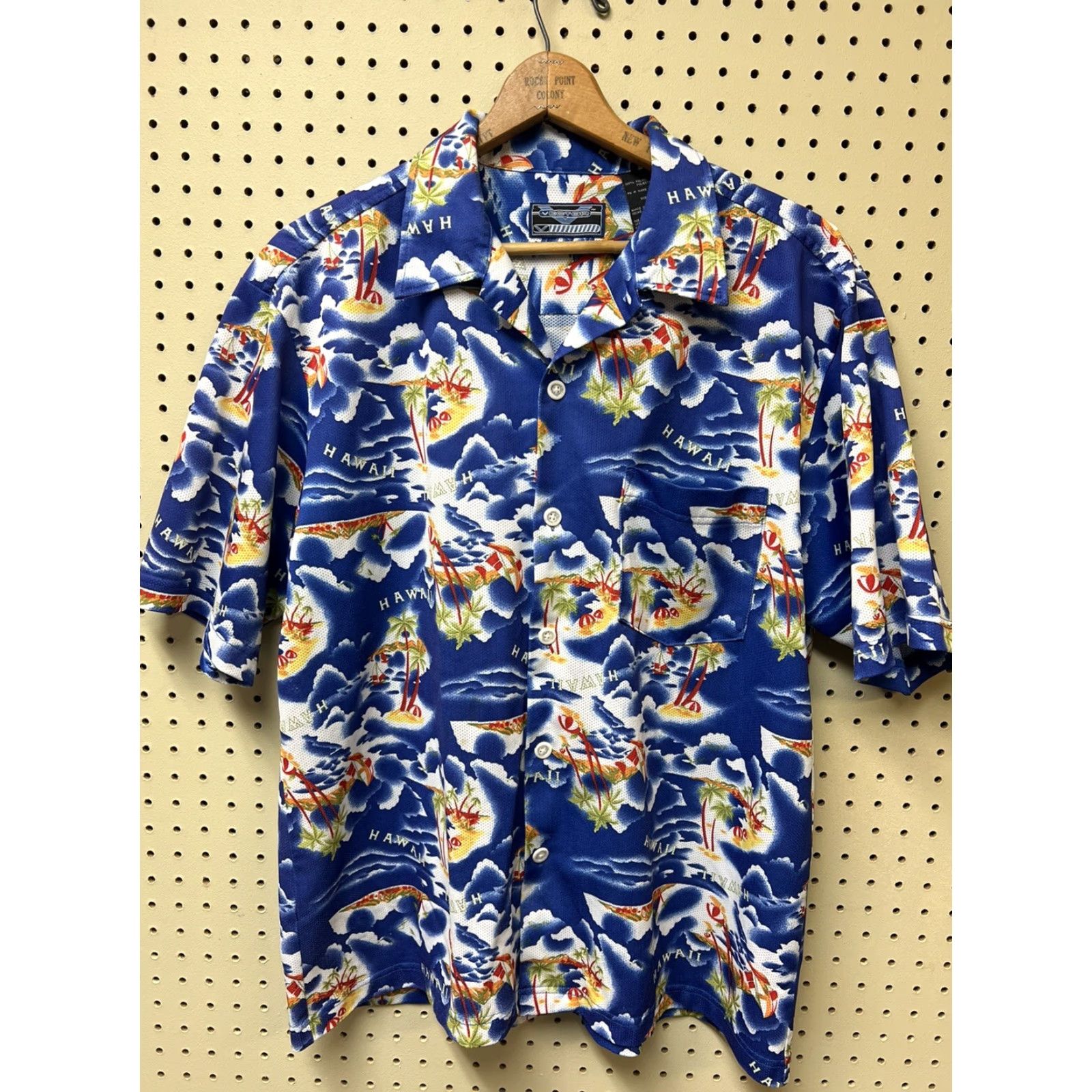Vintage Vector Motorcycle Shirt Mens Large Button-Front Floral Short Sleeve Hawaiian Shirt Size US L / EU 52-54 / 3 - 2 Thumbnail