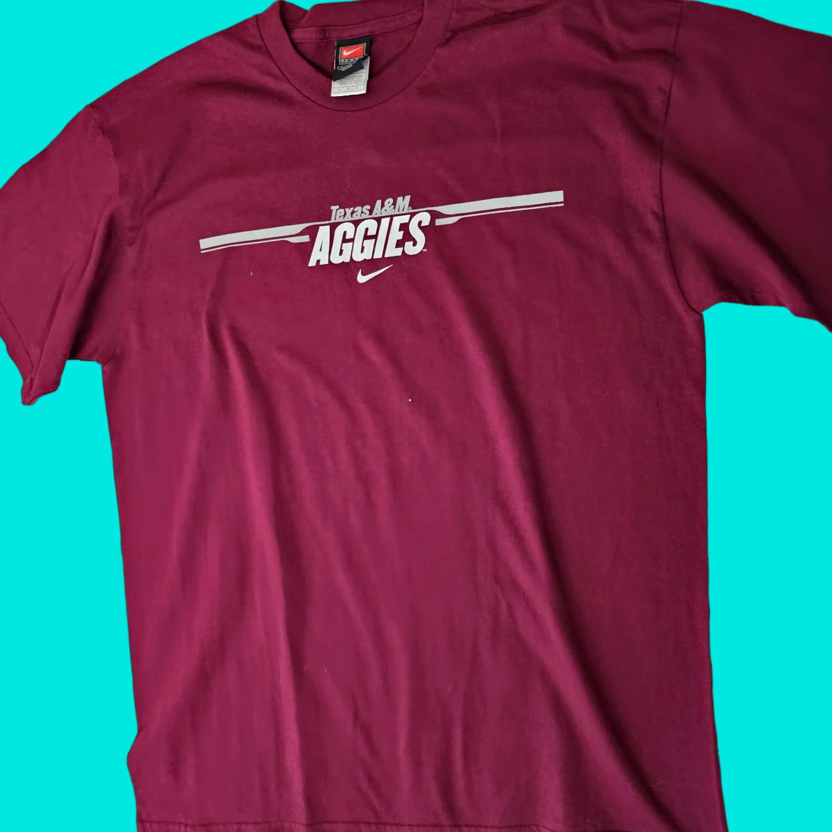 Nike Nike Men’s Texas A&M Aggies T-Shirt L Short Sleeve Crew Neck Logo Maroon Size US L / EU 52-54 / 3 - 1 Thumbnail