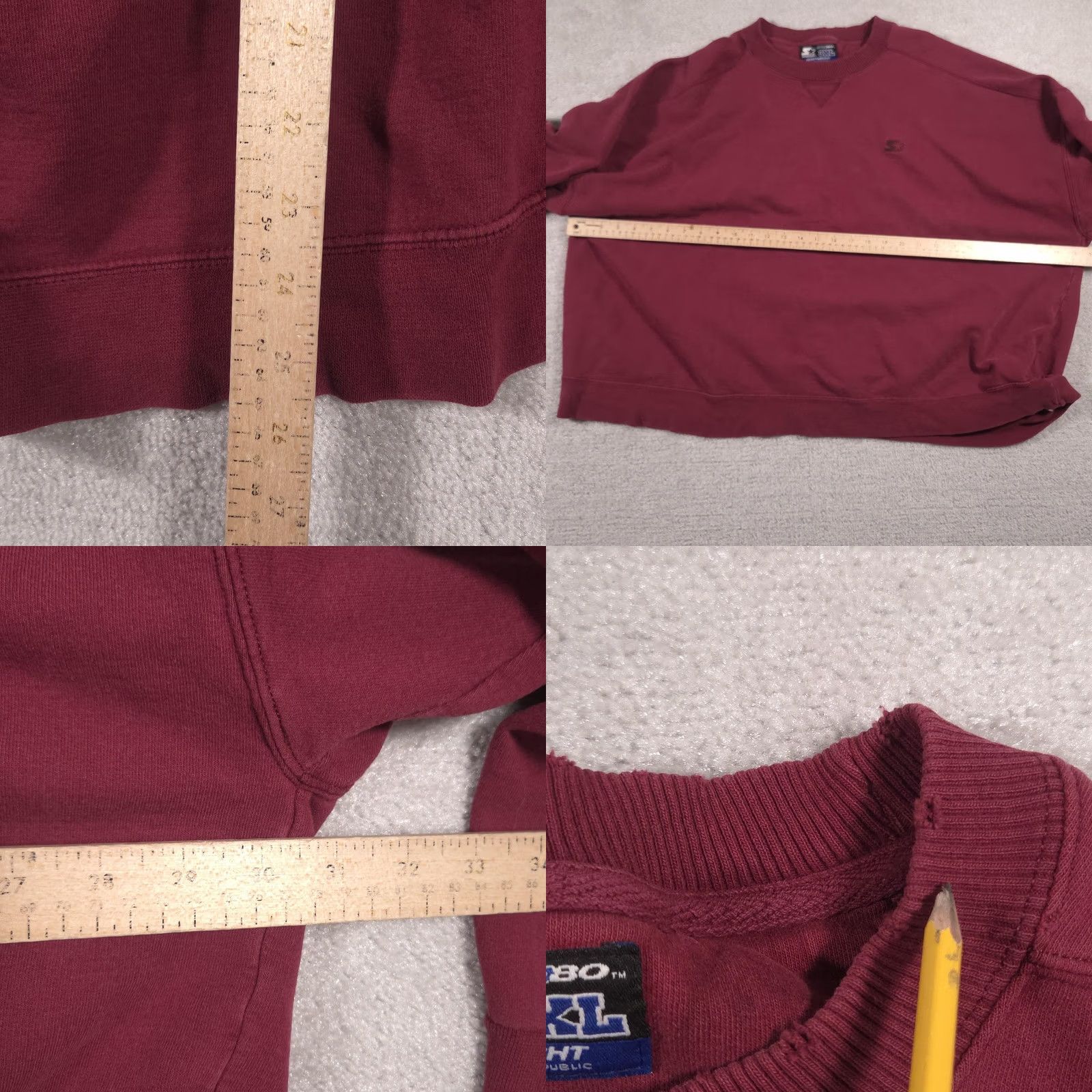 Starter Starter Sweatshirt Mens 3XL Red Heavyweight Crewneck Pullover Fleece Embroidered Size US XXL / EU 58 / 5 - 9 Thumbnail