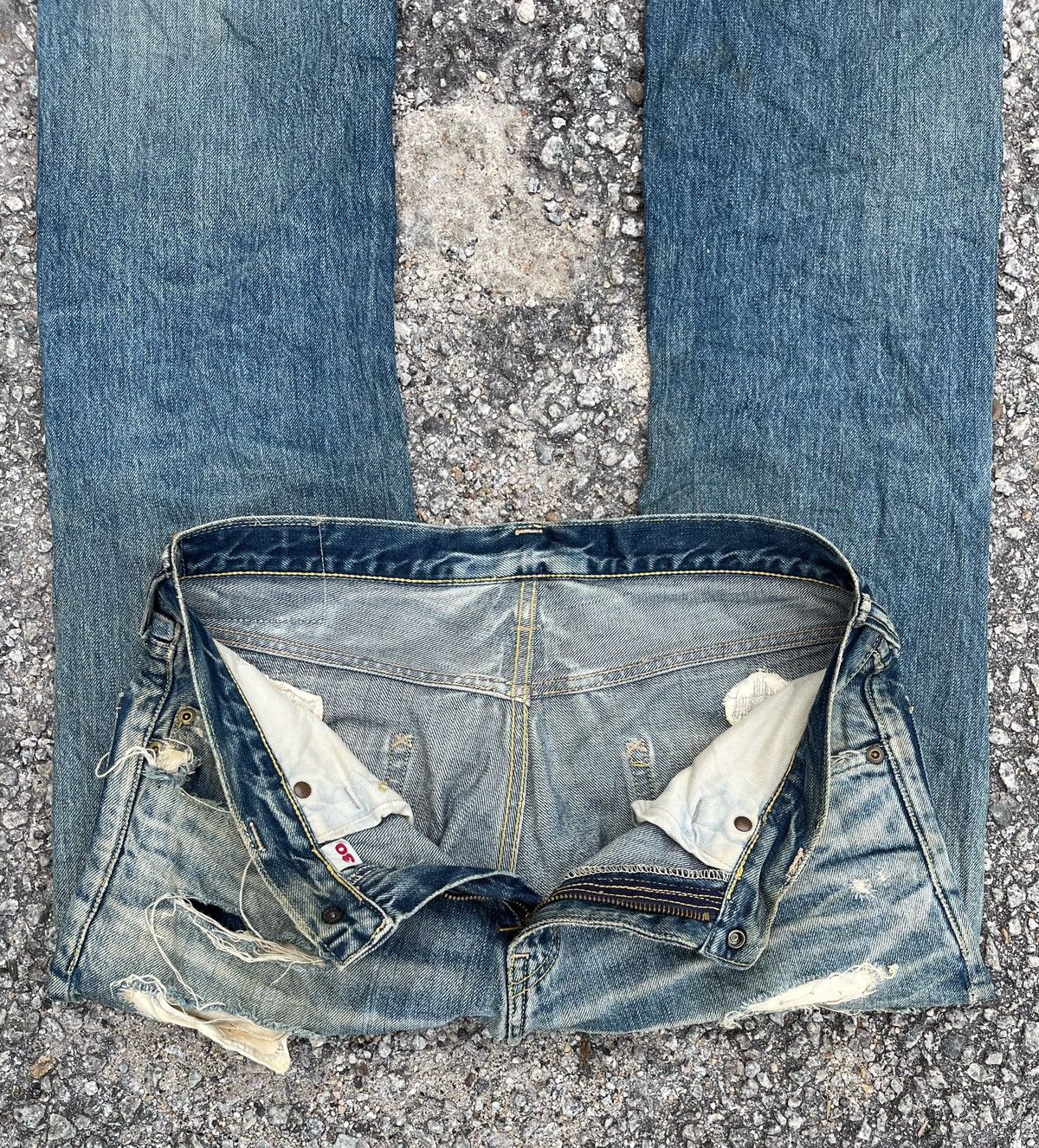 Blue Blue Japan 🔥Vtg 70's Blue Blue Japan Pure Indigo Distressed Denim Pants Size US 32 / EU 48 - 13 Thumbnail