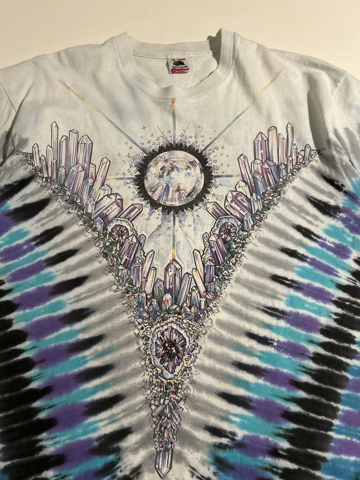 Liquid Blue Vintage 90s Amethyst Crystals Shirt Liquid Blue Tie Dye Size US L / EU 52-54 / 3 - 2 Thumbnail