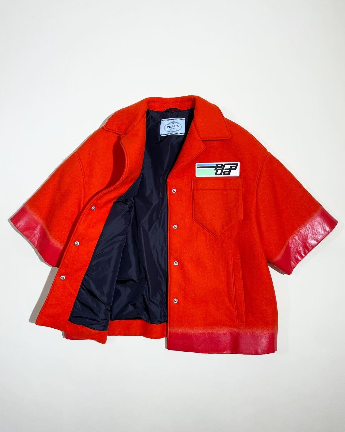 Prada AW18 Logo Patch Padded Wool Shirt/Jacket Size US M / EU 48-50 / 2 - 2 Thumbnail