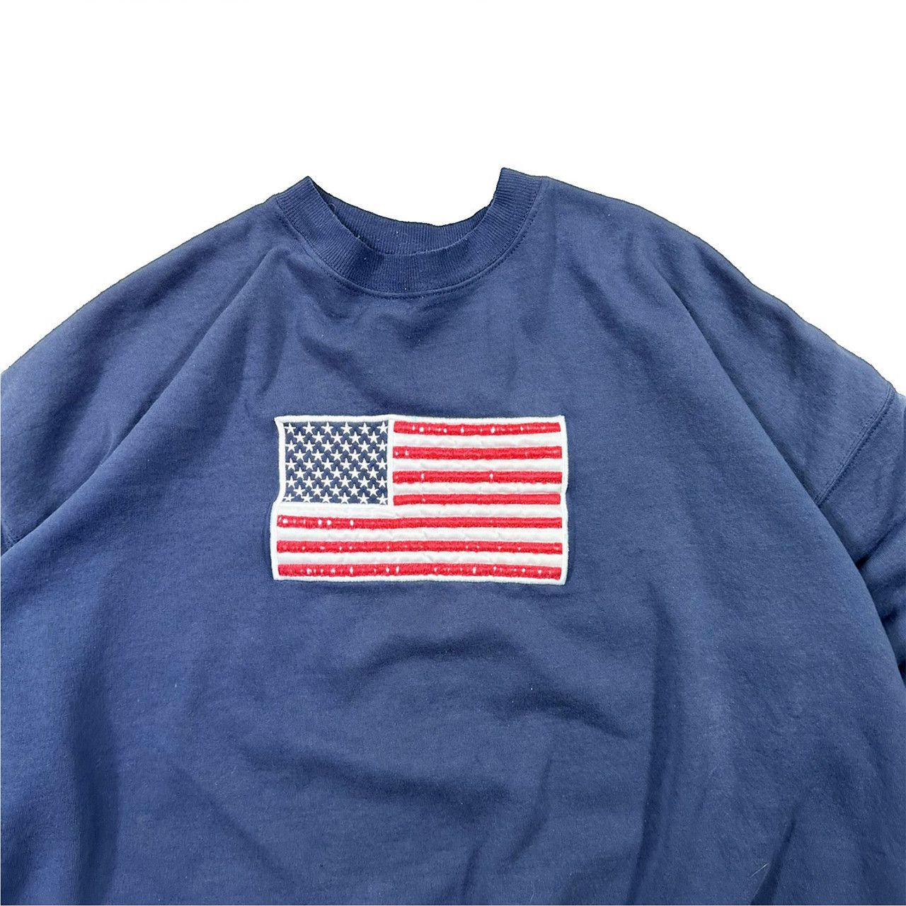 Vintage Vintage 90s Made in USA Heavy USA Flag Embroidered Sweater Size US L / EU 52-54 / 3 - 2 Thumbnail