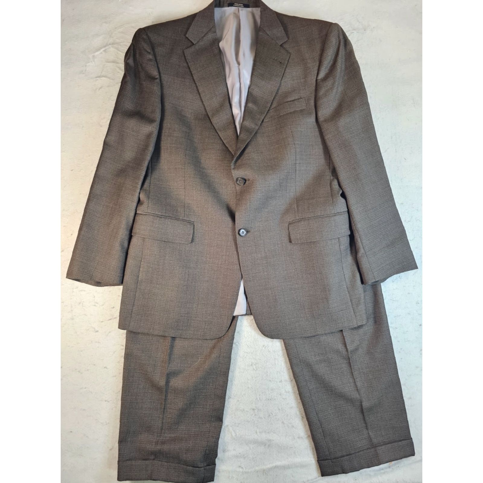 Hart Schaffner Marx Hart Schaffner Marx Signature Houndstooth Brown 2 Piece Suit Mens Size 41 R 34x32 Size 42R - 3 Thumbnail