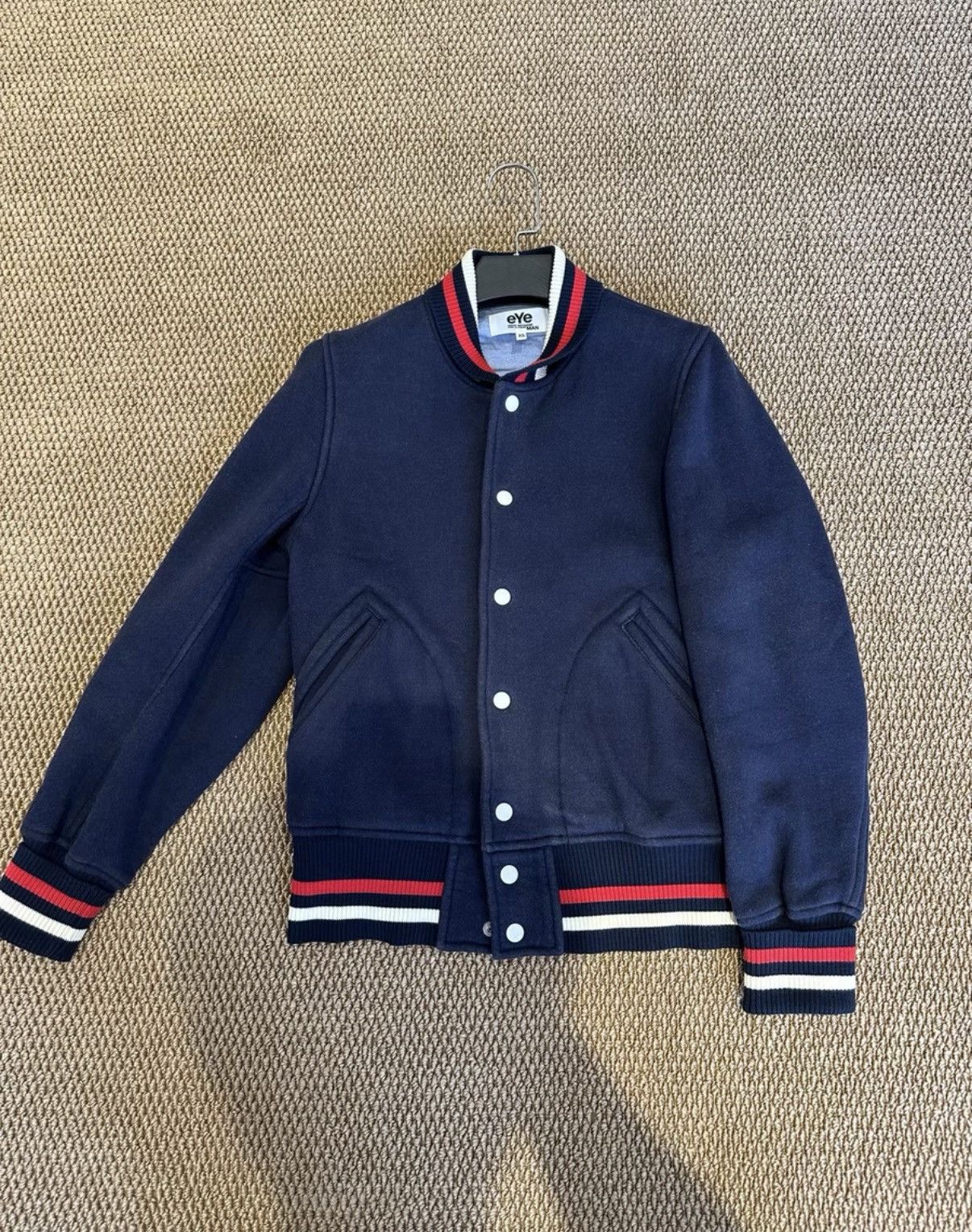 Comme des Garcons Comme des Garçons Eye Navy Varsity Jacket K23 Size US XS / EU 42 / 0 - 1 Thumbnail