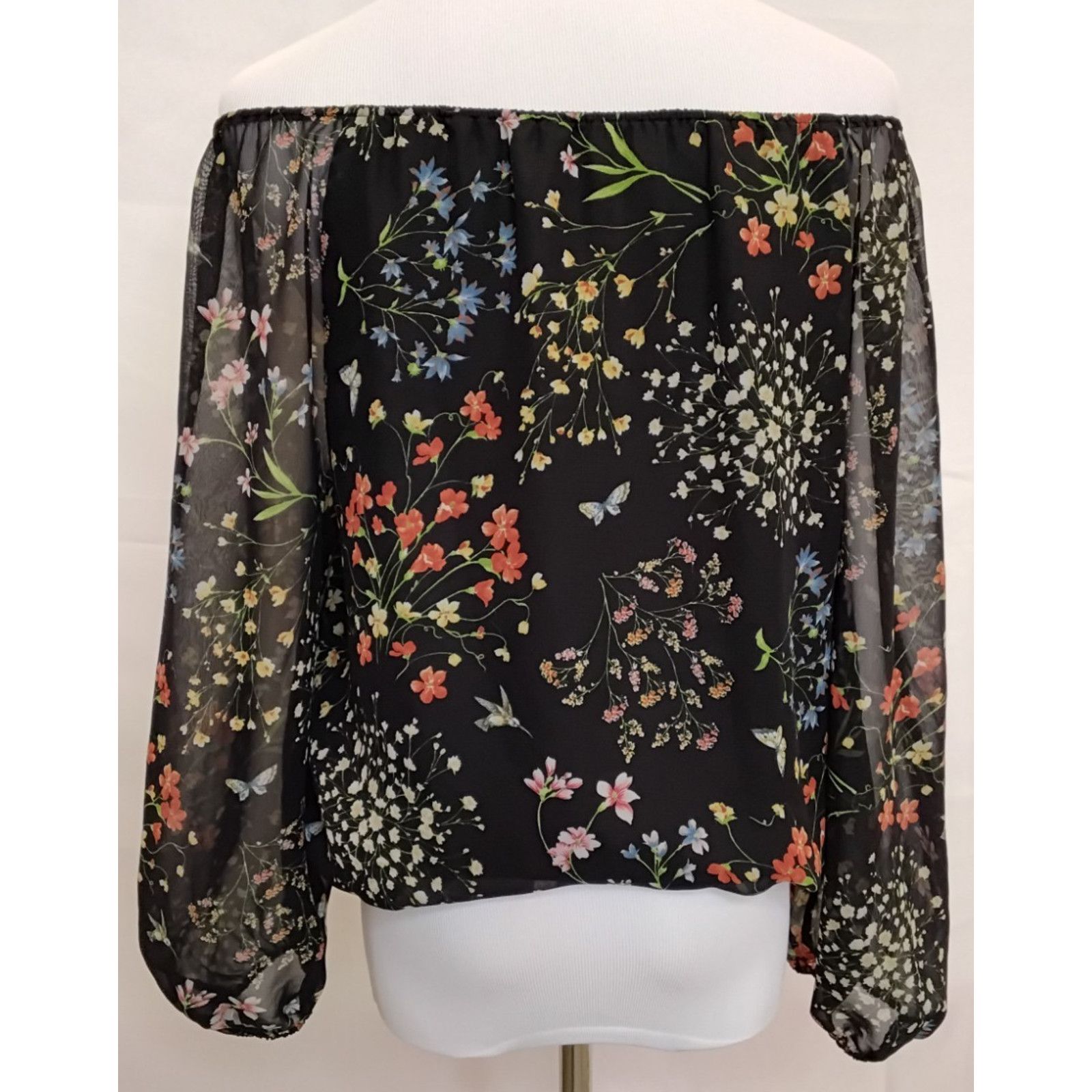 Alice + Olivia Alice & Olivia Blouse Women's M Floral Off the Shoulder Size M / US 6-8 / IT 42-44 - 3 Thumbnail