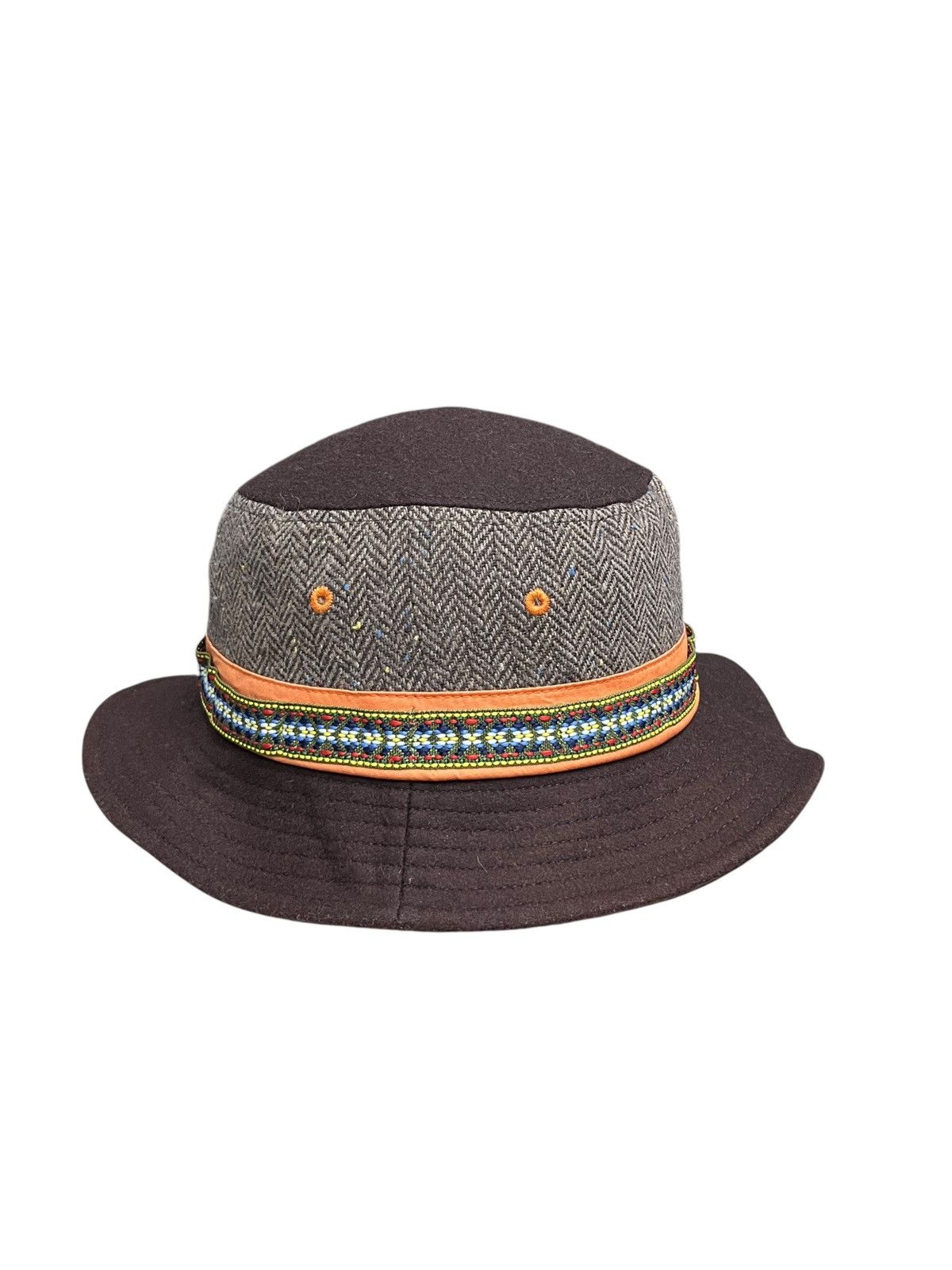 Beams Japan Beams Heart Herringbone Wool Bucket Hat Size 58cm Size ONE SIZE - 4 Thumbnail