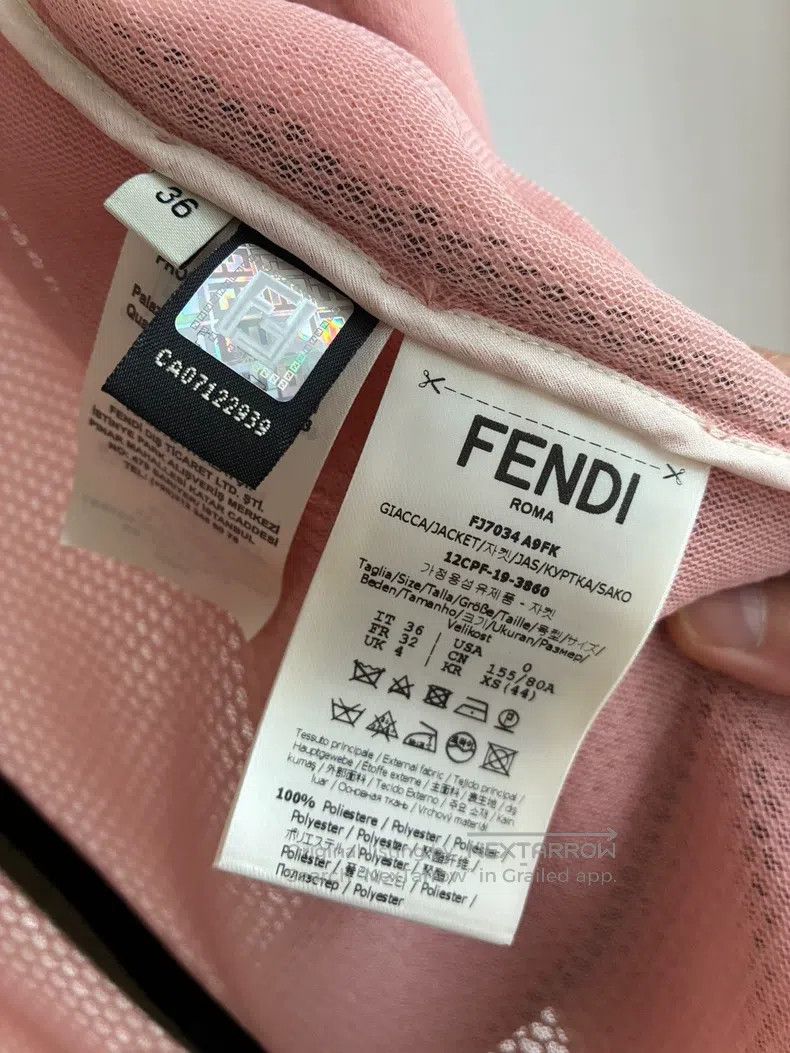 Fendi Fendi Pink Mesh Jacket with Classic Four Pockets. 100% Pol Size XXS / US 00 / IT 34 - 5 Thumbnail
