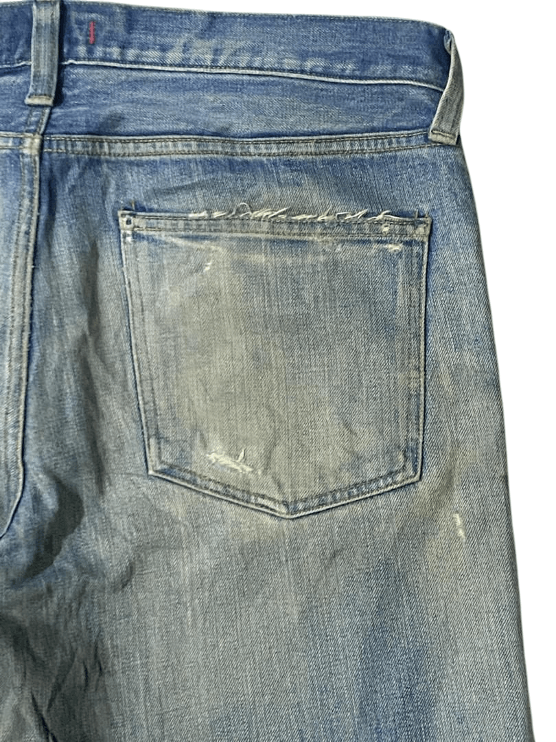 If Six Was Nine × Japanese Brand Vintage Japanese Brand Red Card Blue Washed Distressed Jeans Size US 36 / EU 52 - 8 Thumbnail