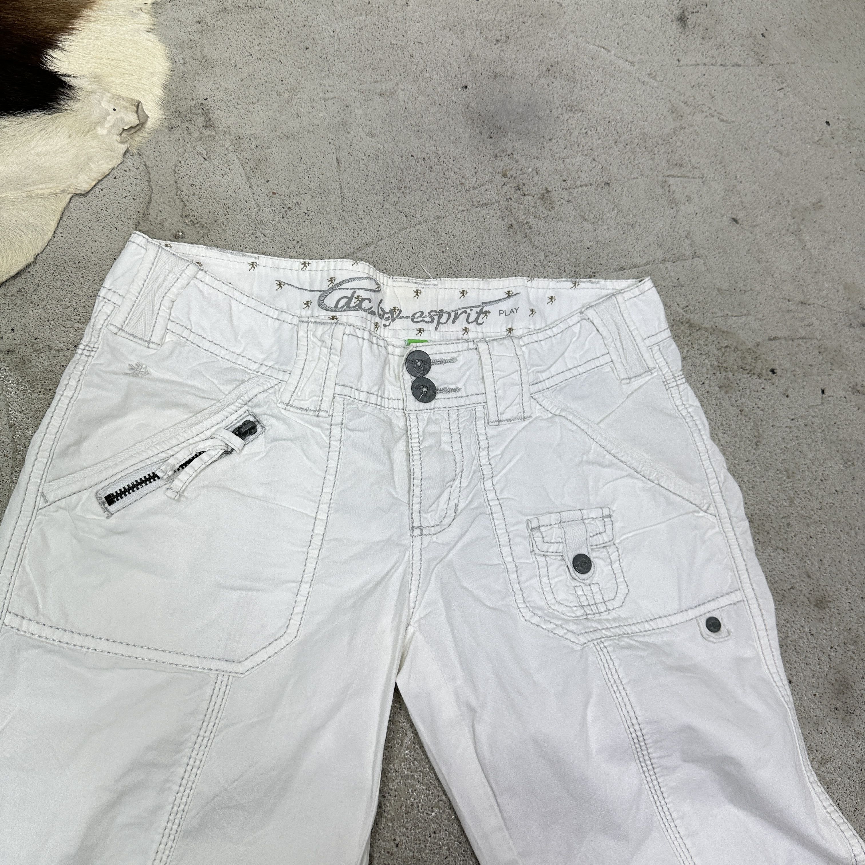 Esprit Vintage Preppy Old Money Cargo Flared Pants Y2K Size 24" / US 00 / IT 34 - 3 Thumbnail