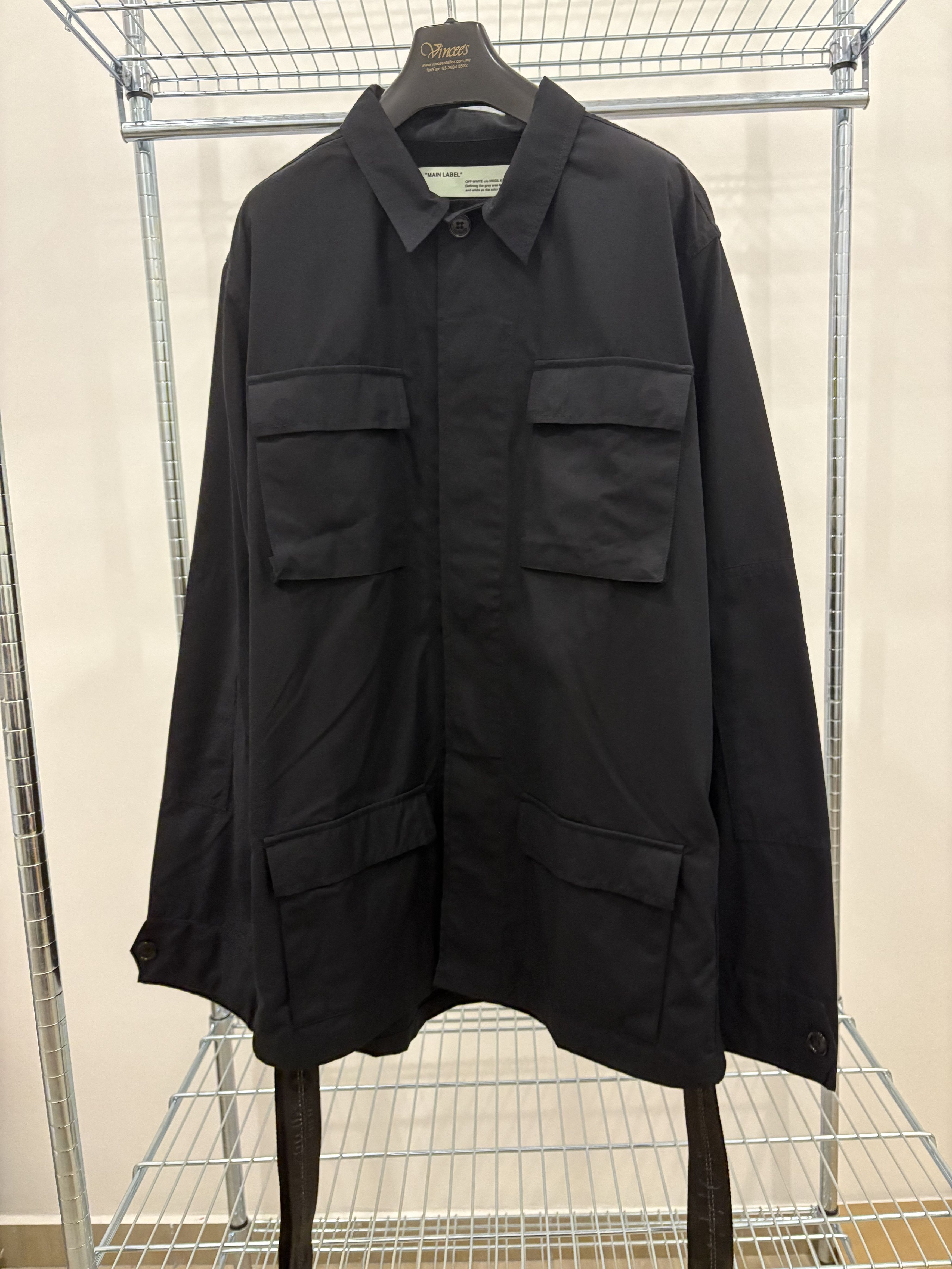 Off-White Off-White Firetape Printed Button Oversized Shirt Size US L / EU 52-54 / 3 - 1 Thumbnail