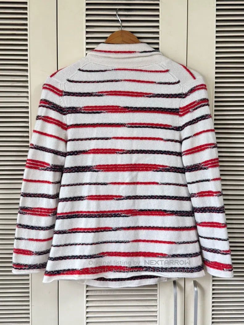 Chanel Chanel Red and white striped knitted coat Size XXS / US 00 / IT 34 - 2 Thumbnail