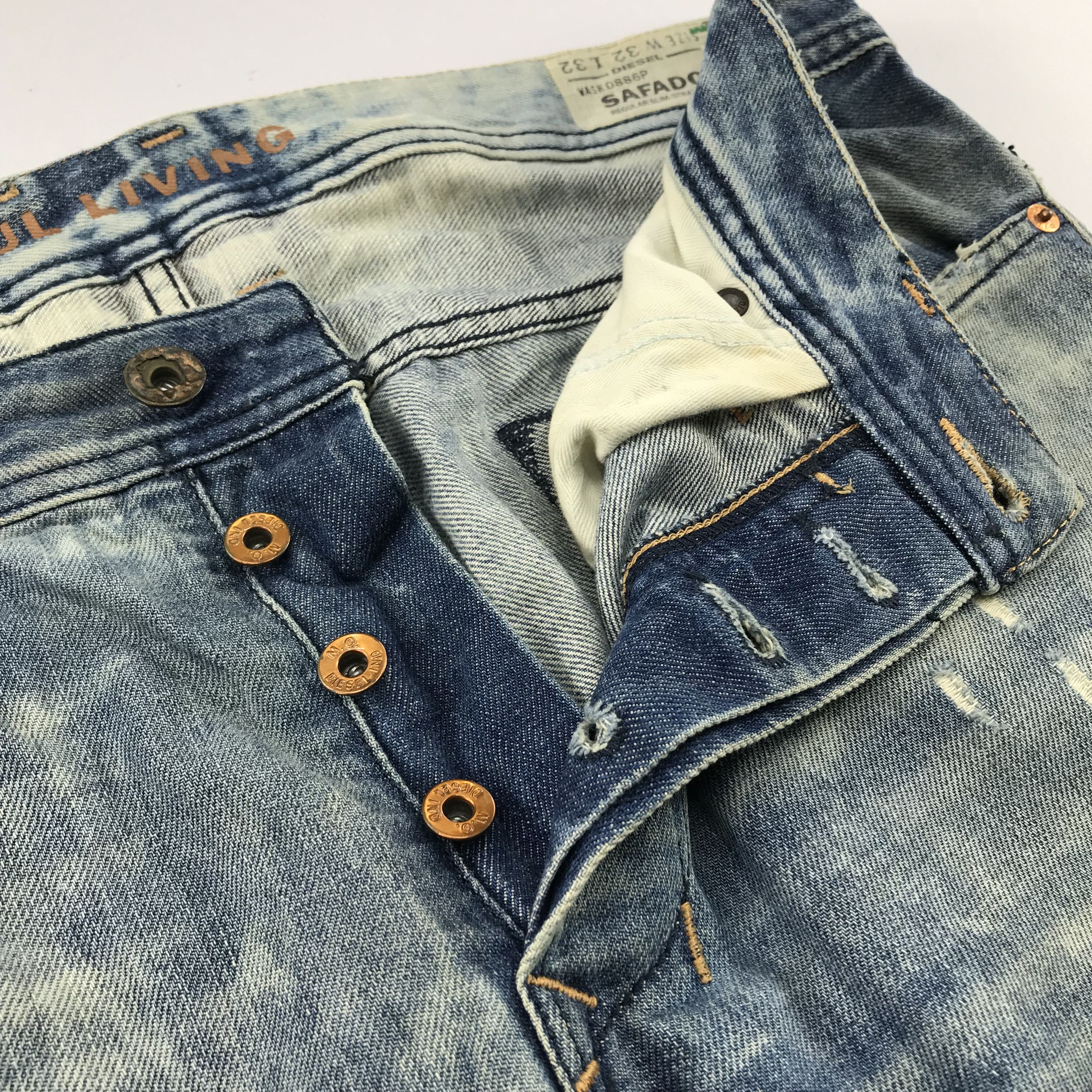 Diesel Diesel Safado Light Distress Denim Jeans KJ3458 Size US 32 / EU 48 - 17 Thumbnail