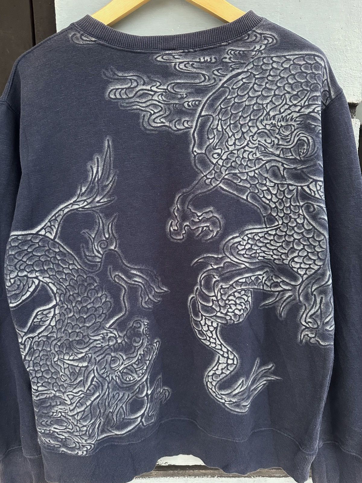 Hysteric Glamour × If Six Was Nine × Japanese Brand Dragon Hither Grass Sweatshir Navy Faded Size US M / EU 48-50 / 2 - 3 Thumbnail