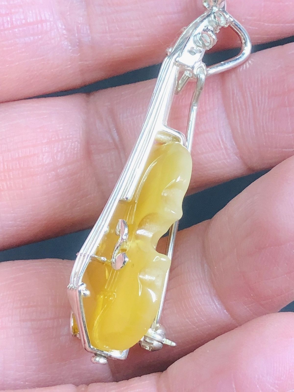 Other Handmade Genuine Baltic Yellow Amber Brooch/Pendant Size ONE SIZE - 4 Thumbnail