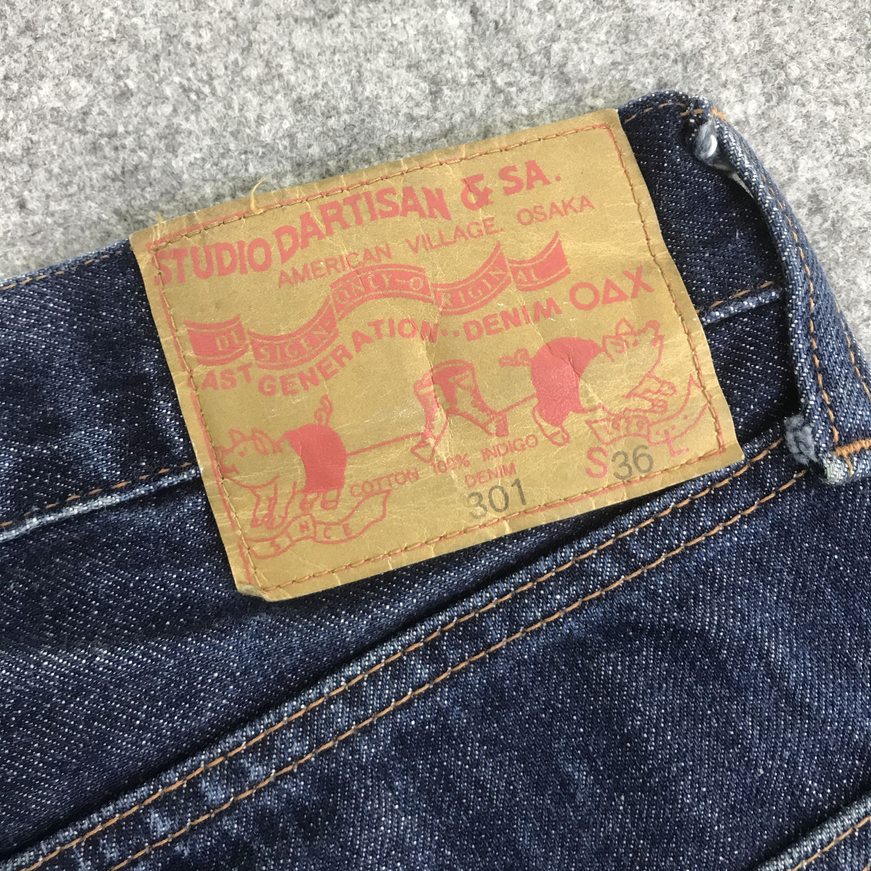 Studio D'Artisan STUDIO D'ARTISAN BLUE DENIM RED LINE DENIM PANTS K130B4 Size US 33 - 12 Thumbnail