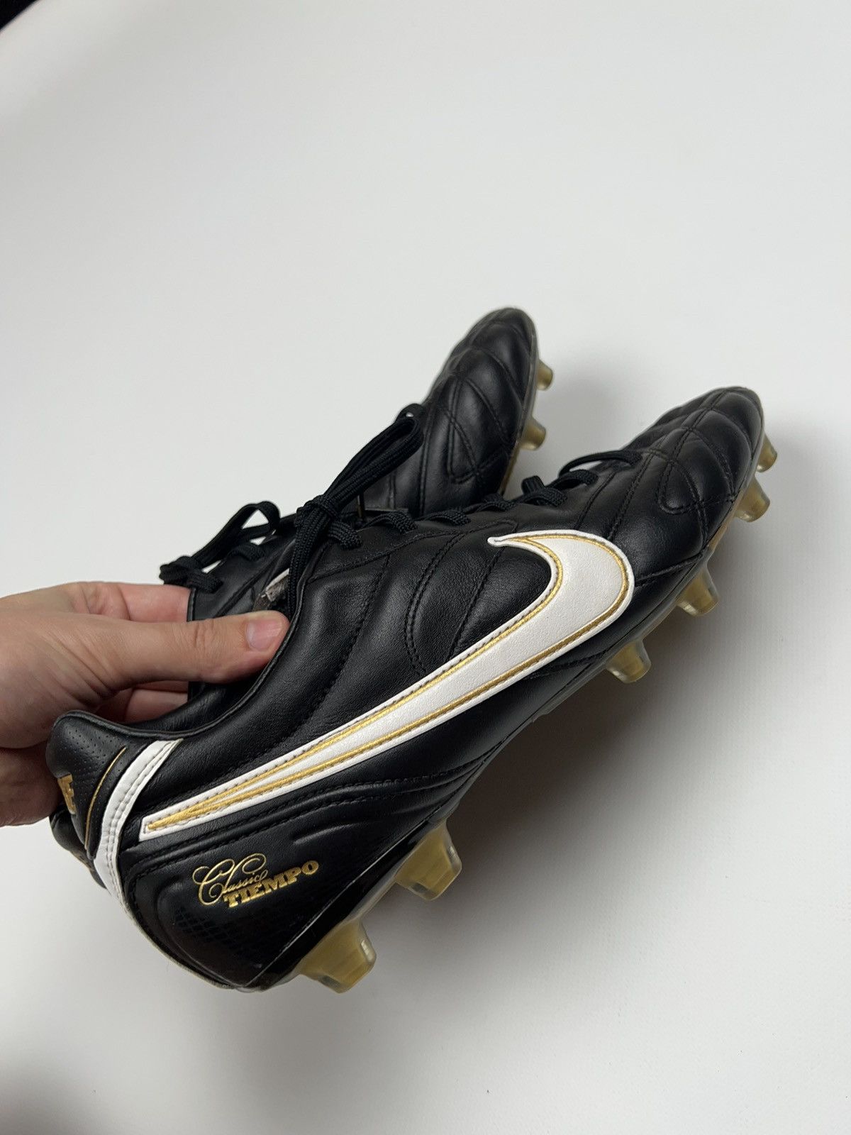 image of Vintage Nike Classico Tiempo 2010 Soccer Football Boots in Black, Men's (Size 11)