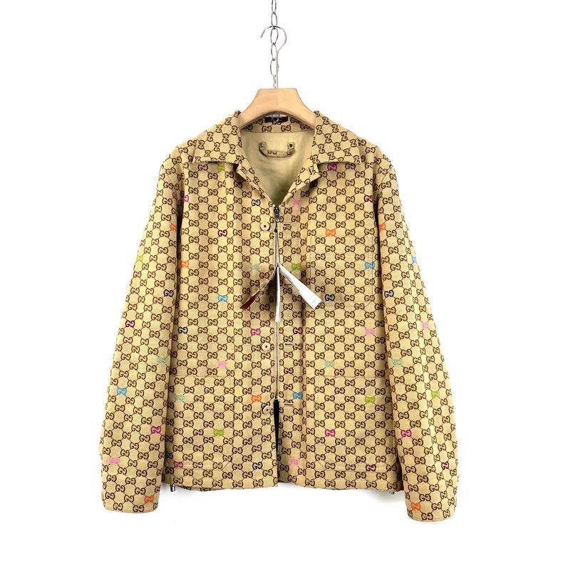 Gucci Gucci Khaki brown double G full-print jacket Size US S / EU 44-46 / 1 - 1 Thumbnail