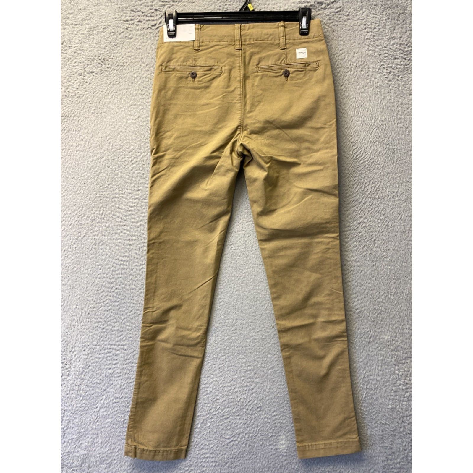 Vintage American Eagle Pants Mens 29x32 Chino Faded Gold Regular Straight Cotton Blend Khakis Button Zip Casual/Business Vintage No Signature Logo 0621 Size US 29 - 6 Thumbnail