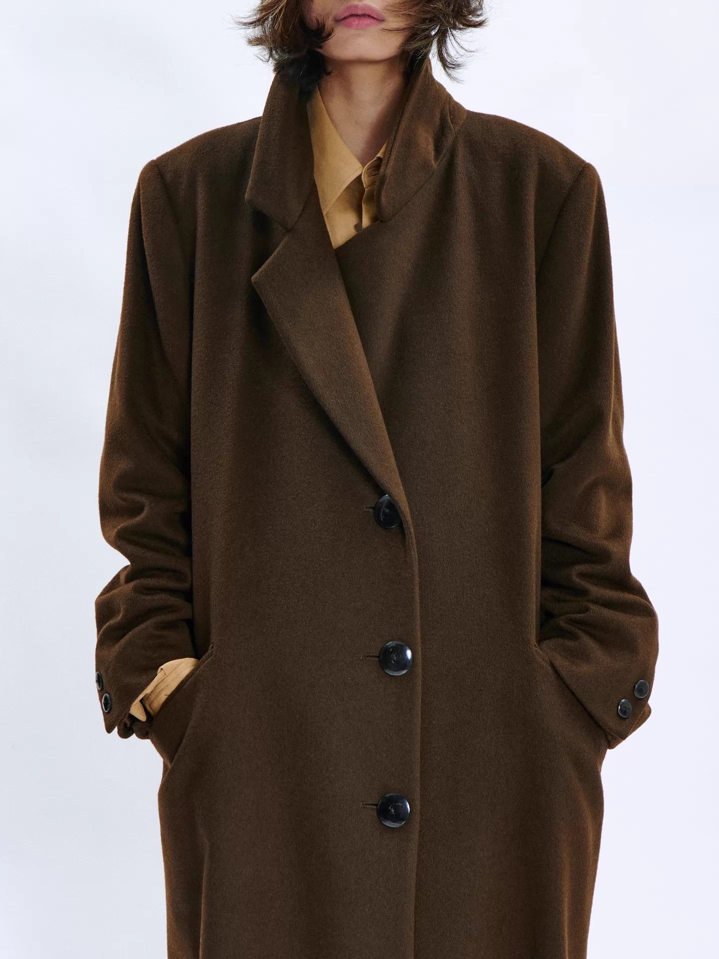 Krizia 90s Krizia Deep Chocolate Brown Cashmere Coat Size M / US 6-8 / IT 42-44 - 1 Thumbnail