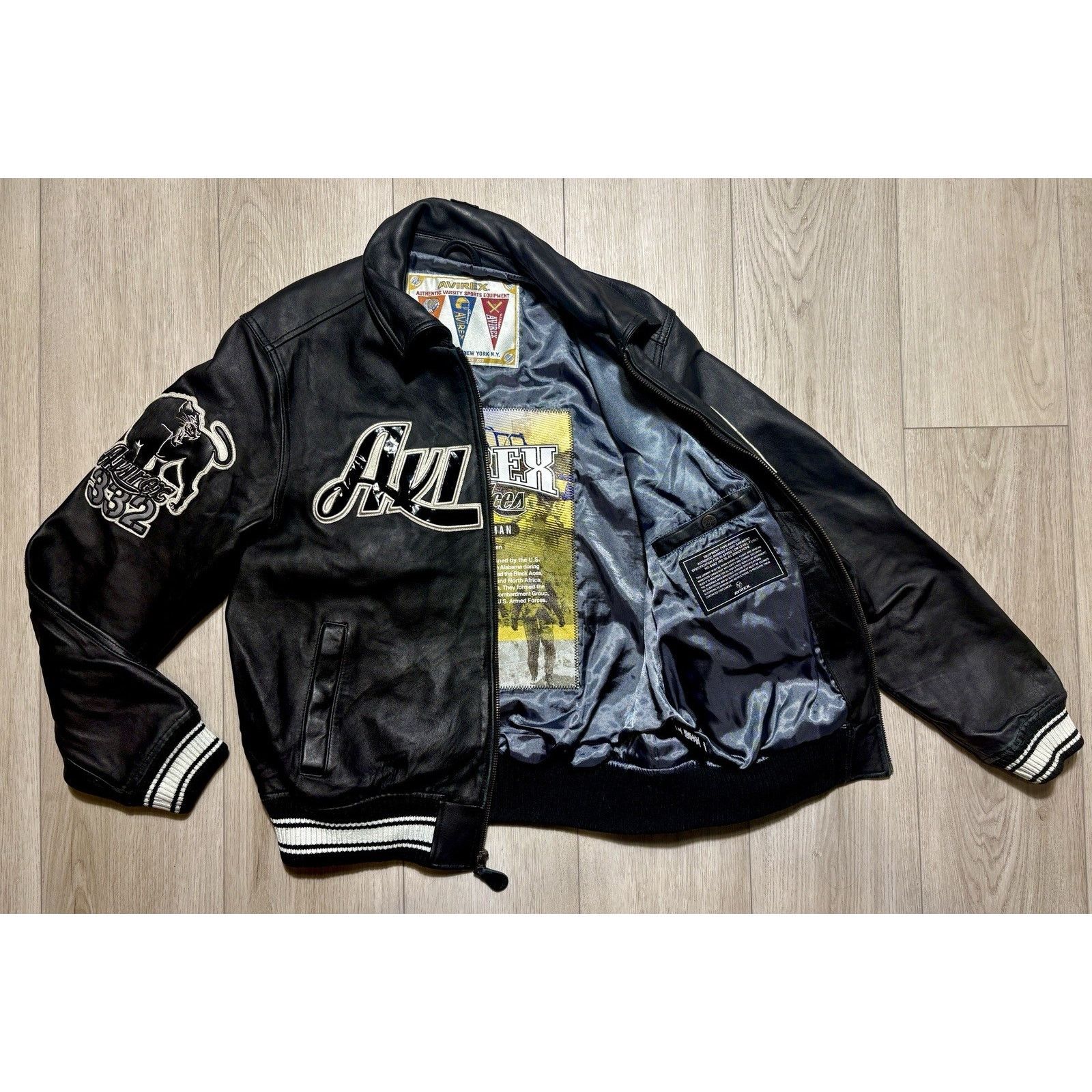 Avirex Avirex Black Aces Tuskegee Airmen Lamb Leather Jacket M Y2K Size US M / EU 48-50 / 2 - 3 Thumbnail