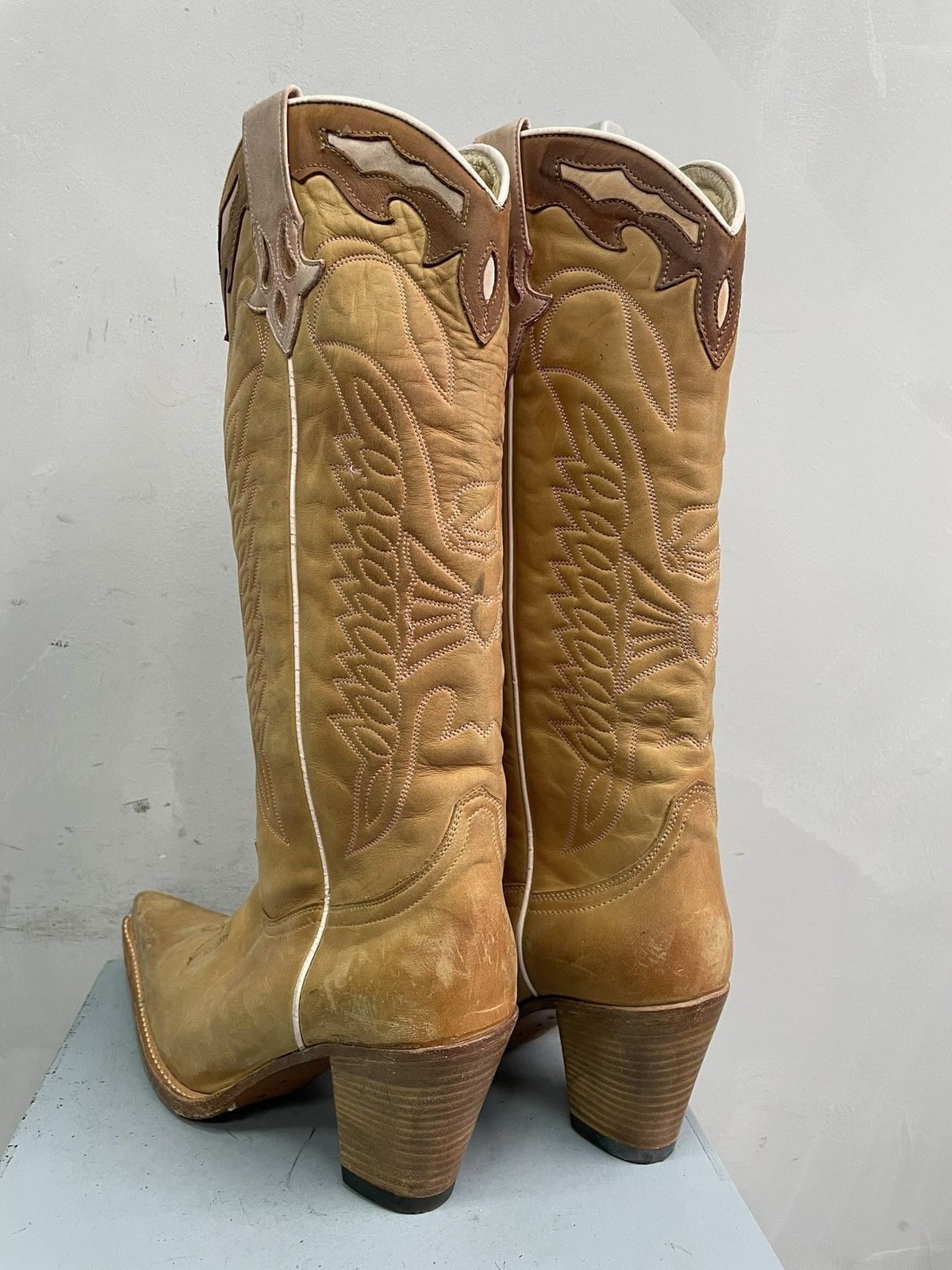 If Six Was Nine Western marlboro style leather boots retro fashion 90s Size US 8 / EU 41 - 5 Thumbnail