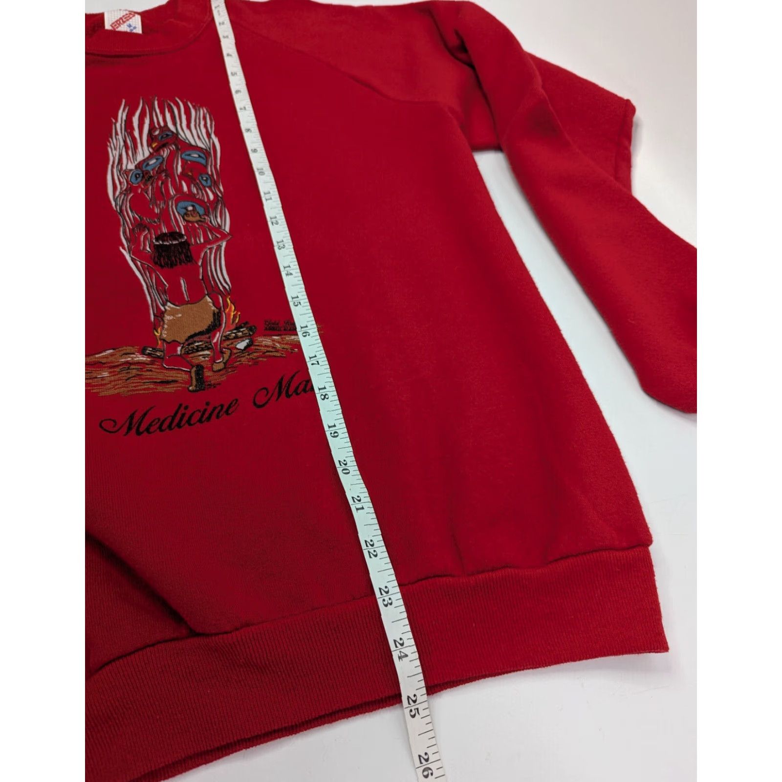 Jerzees VINTAGE Jerzees Alaska Medicine Man Crew Neck Pullover Sweatshirt Mens M Red Graphic Print 80s Size US M / EU 48-50 / 2 - 7 Thumbnail
