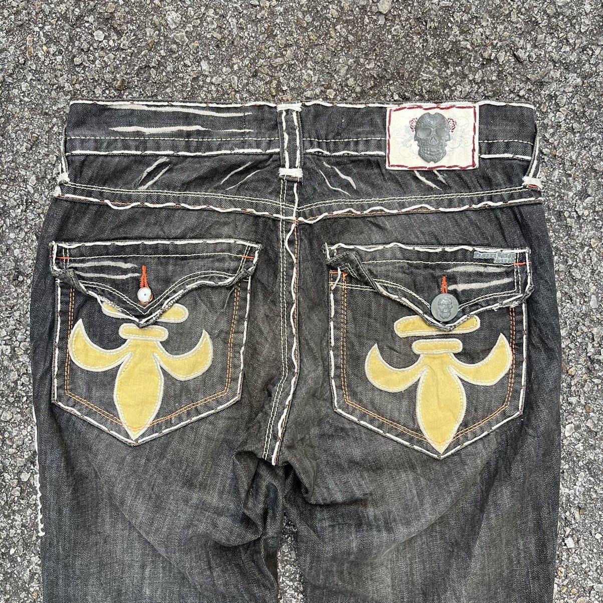 Japanese Brand Laguna Beach Jeans Fat Stitch Rare Skulls Pants Vintage Y2K Size US 32 / EU 48 - 10 Thumbnail
