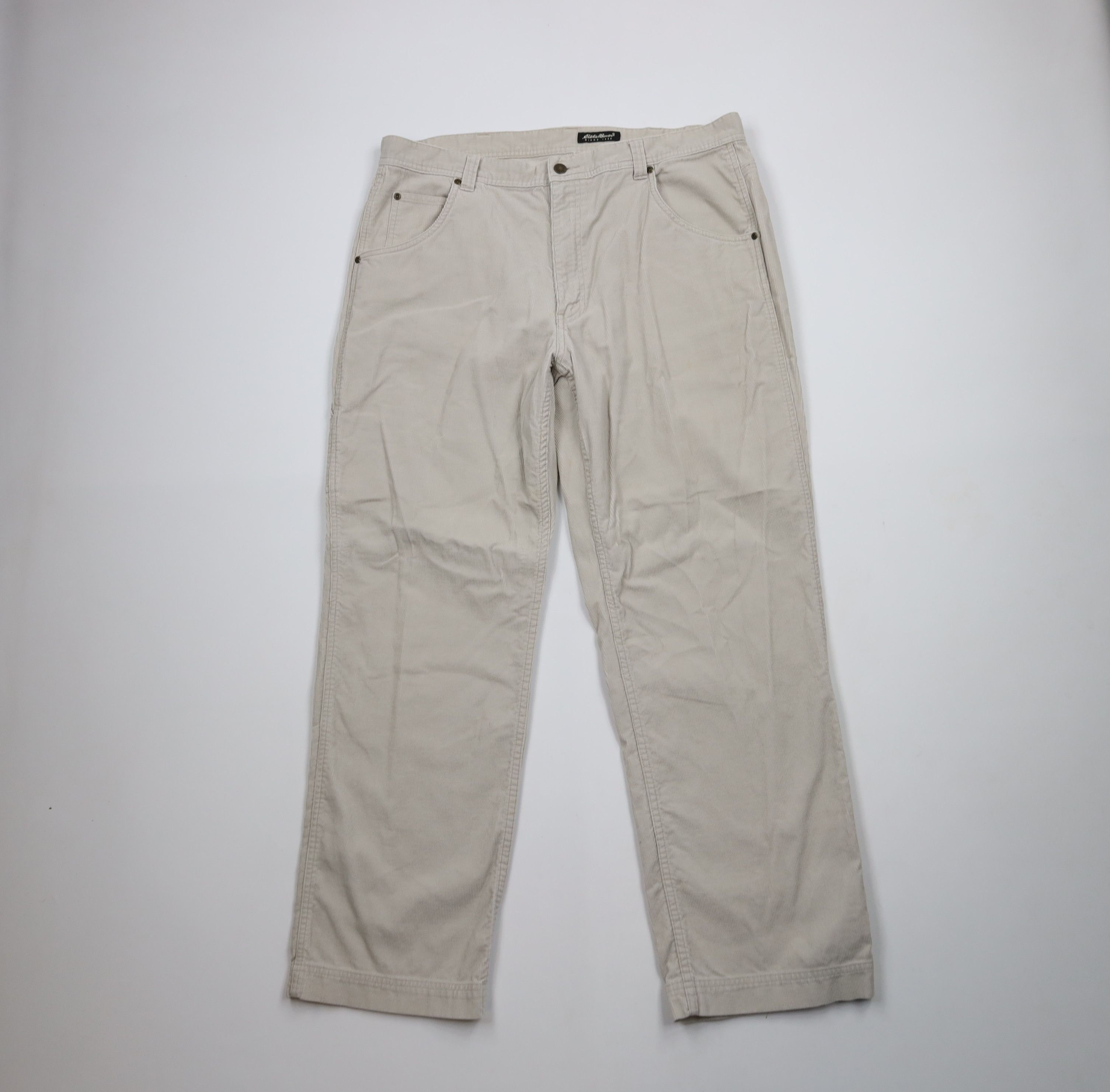 Eddie Bauer × Vintage Vintage 90s Eddie Bauer Wide Leg Corduroy Dungaree Pants Size US 38 / EU 54 - 1 Thumbnail