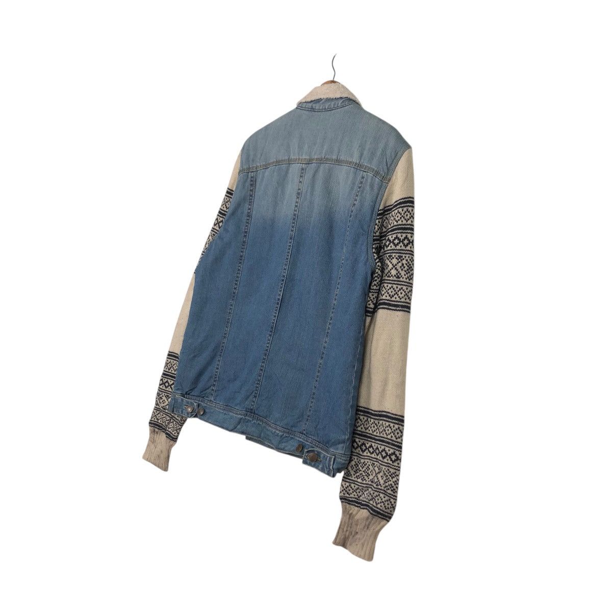 Japanese Brand 📌Denim Trucker Biker Jacket Bershka Knit Hand Issey Miyake Size US L / EU 52-54 / 3 - 11 Thumbnail