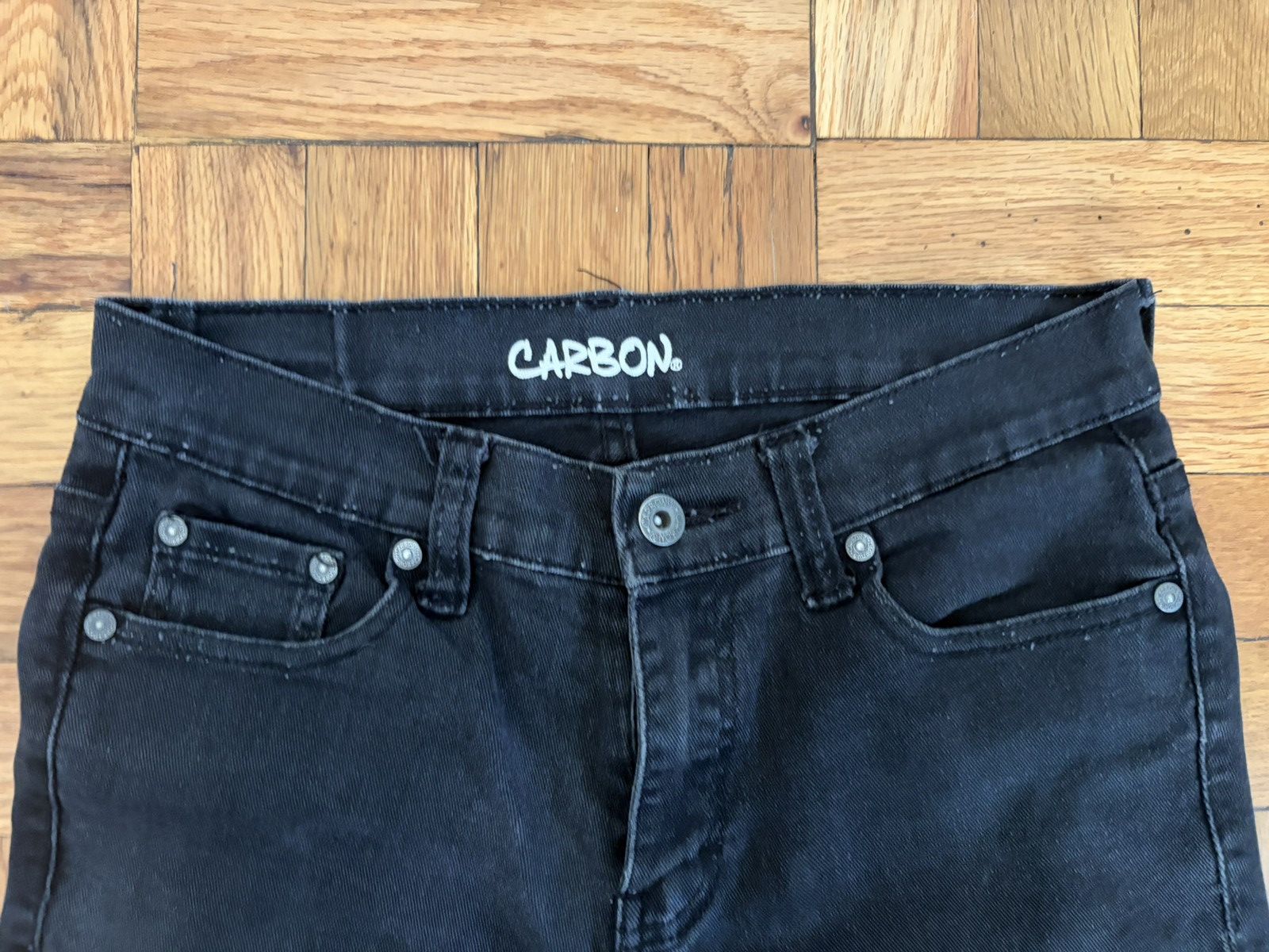 Carbon Y2K Black Studded Skinny Jeans Mens 29 Size US 29 - 4 Thumbnail