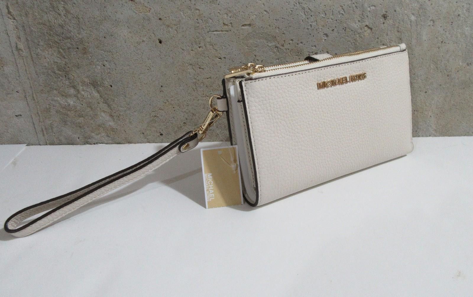 Michael Kors Michael Kors Jet Set Travel Double Zip Leather Wallet Ecru Size ONE SIZE - 5 Thumbnail